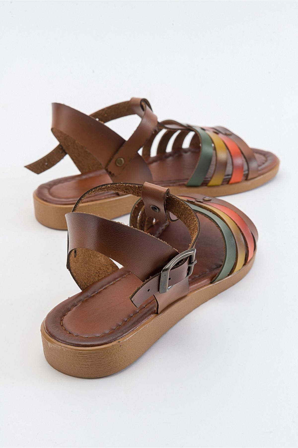 4 Biyeli Kadın Sandalet TABA GARNİ - Görsel 6