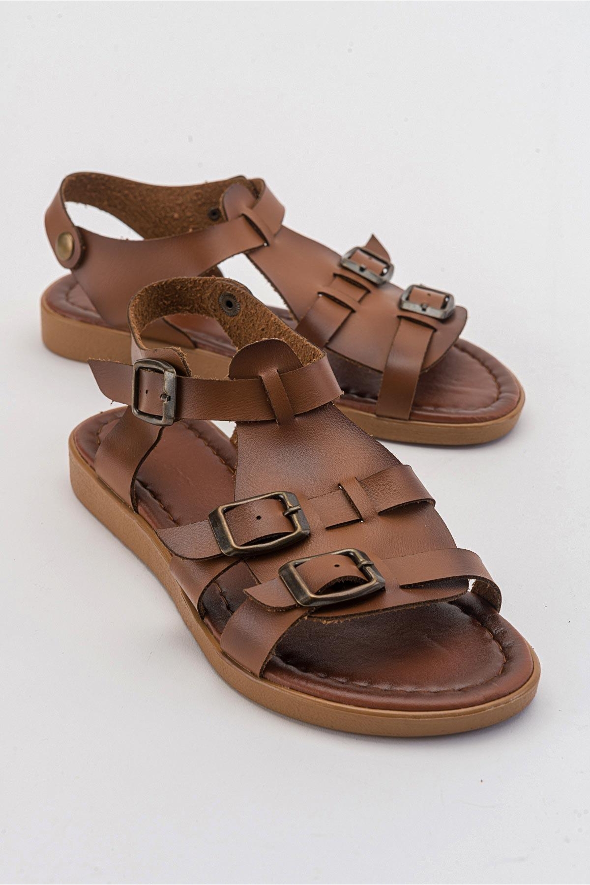 2 Biyeli Kadın Sandalet TABA CİLT - Görsel 2