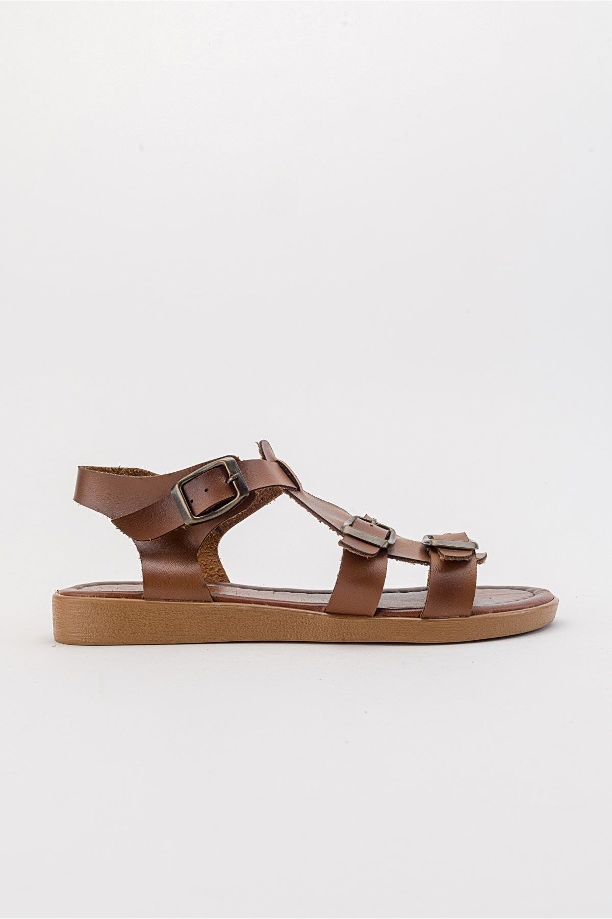 2 Biyeli Kadın Sandalet TABA CİLT - Görsel 3