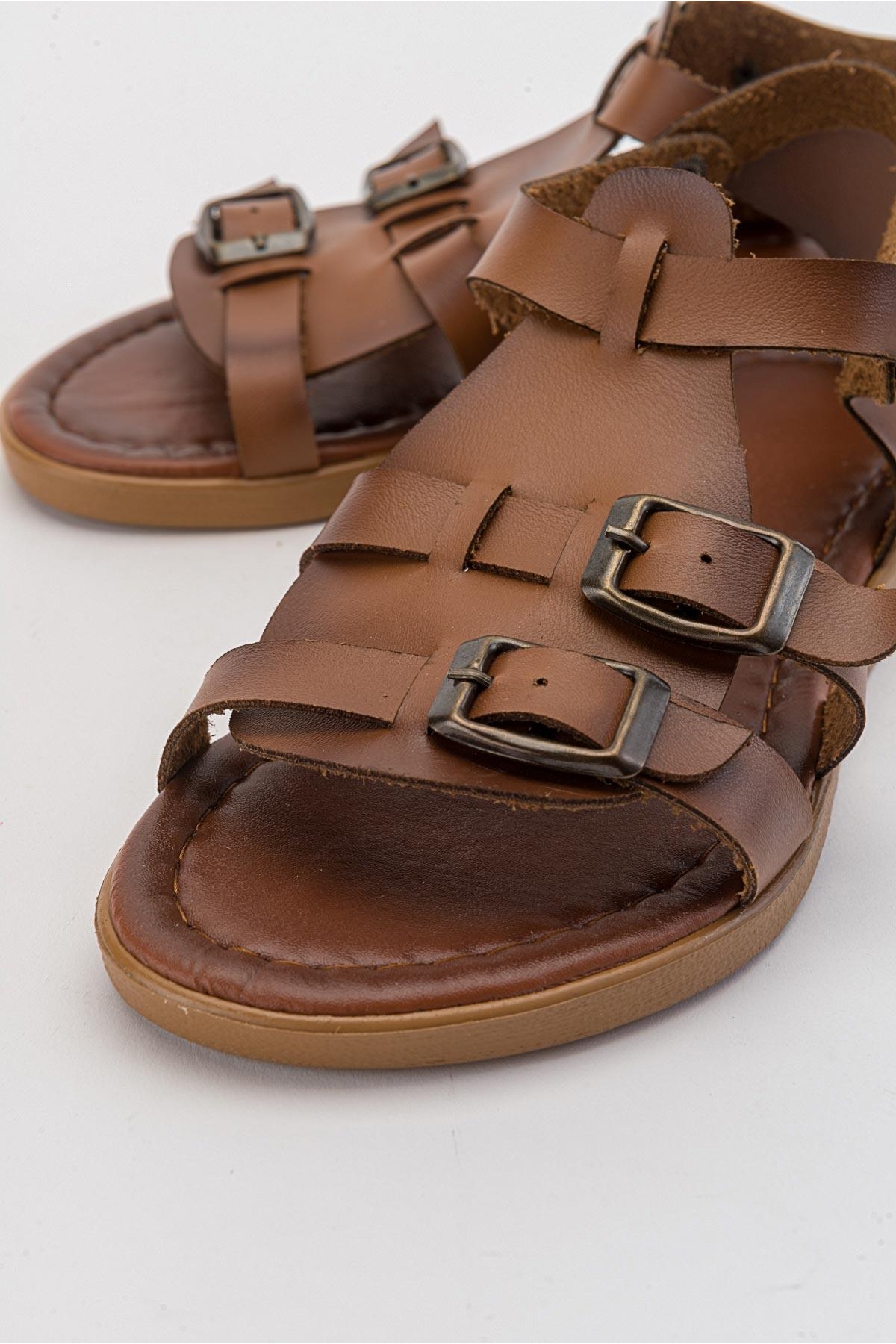 2 Biyeli Kadın Sandalet TABA CİLT - Görsel 4