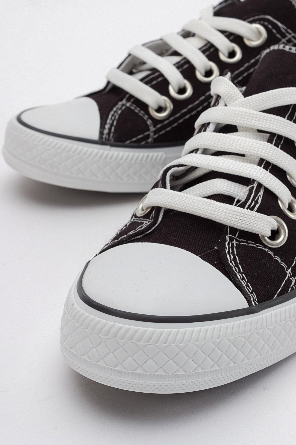 Keten Çocuk Spor Ayakkabı 31-35 SİYAH BEYAZ - Görsel 4