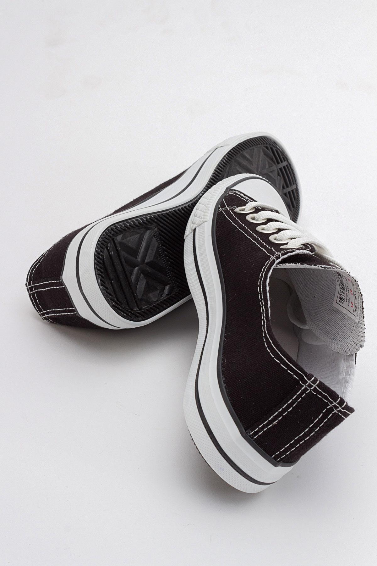 Keten Çocuk Spor Ayakkabı 31-35 SİYAH BEYAZ - Görsel 5