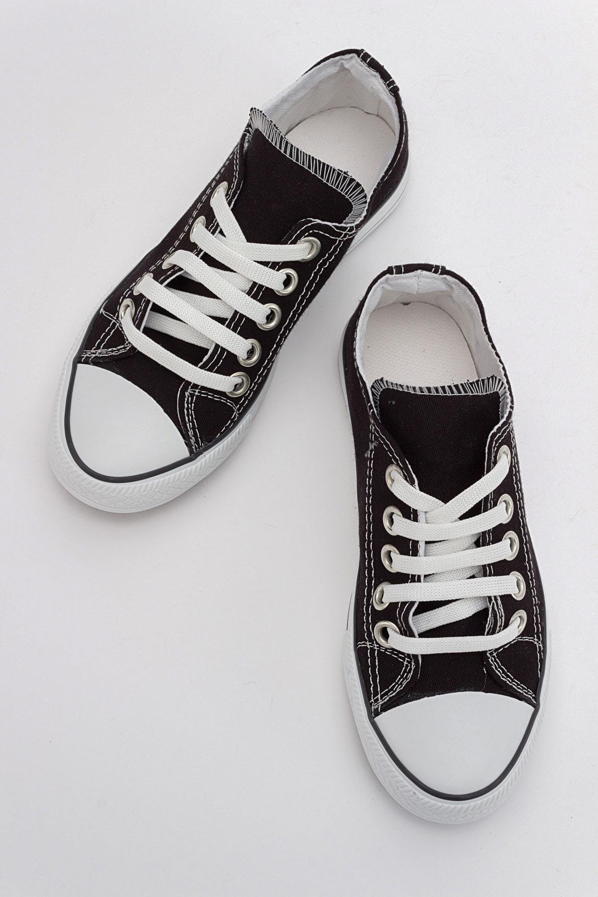 Keten Çocuk Spor Ayakkabı 31-35 SİYAH BEYAZ - Görsel 6