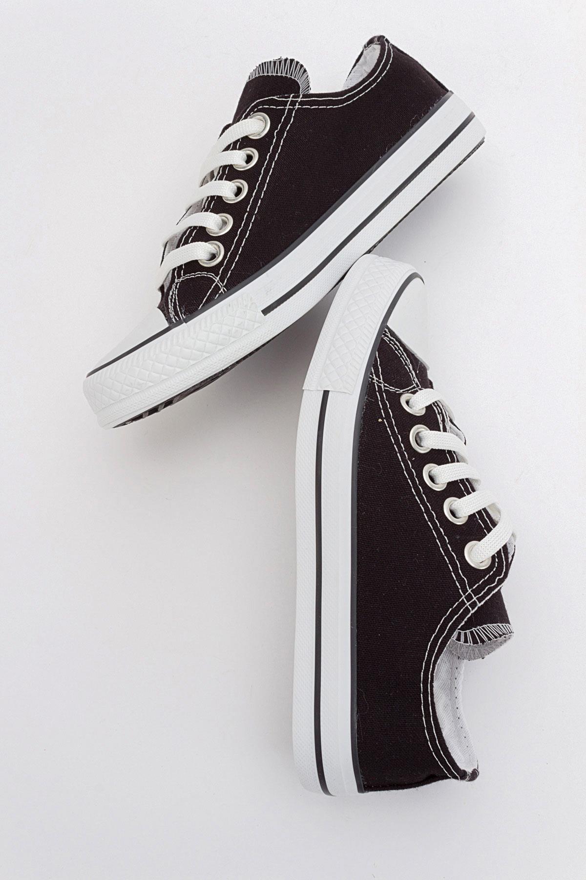 Keten Çocuk Spor Ayakkabı 31-35 SİYAH BEYAZ - Görsel 7