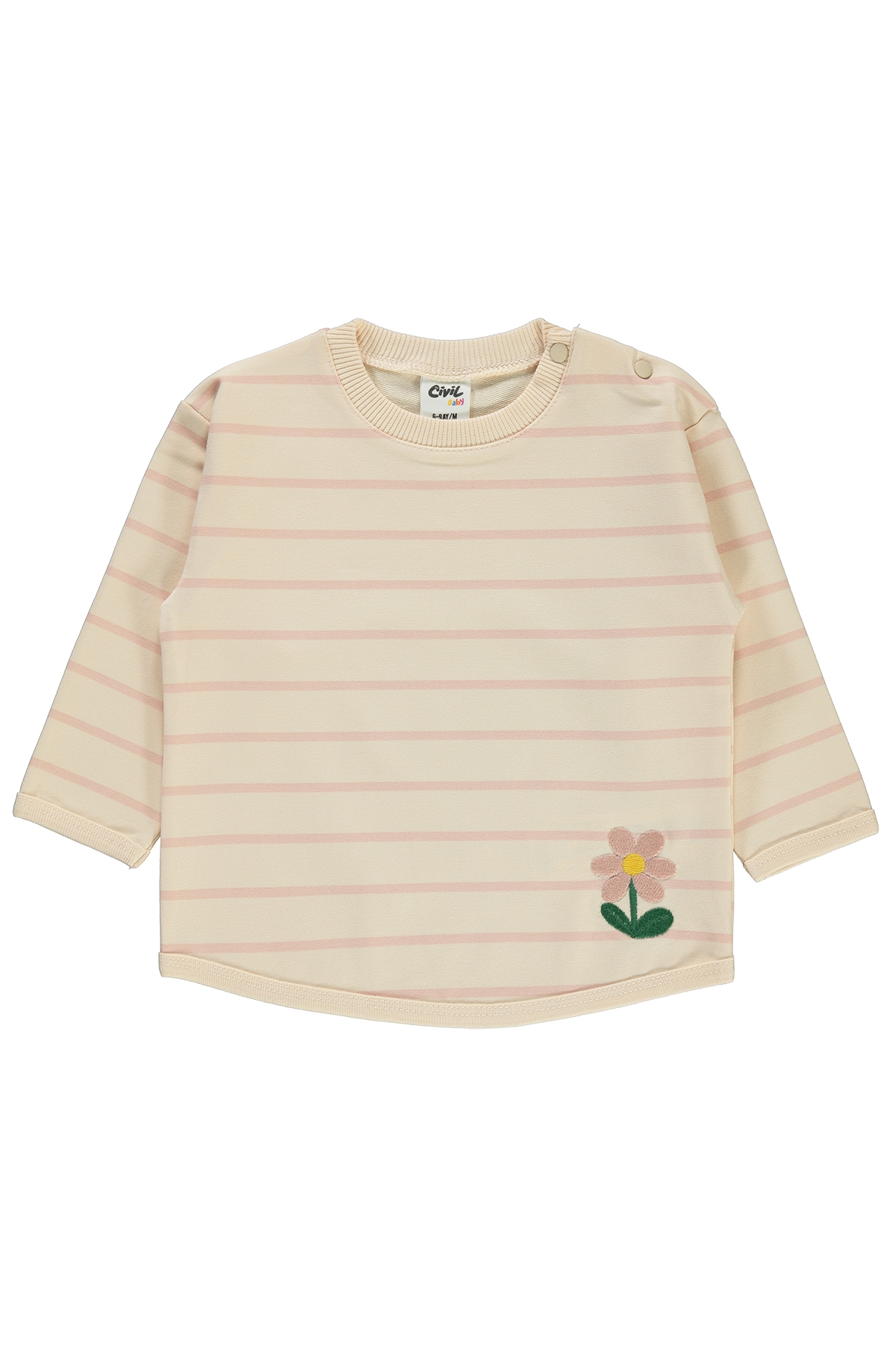 Kız Bebek Sweatshirt 6-18 Ay Pudra