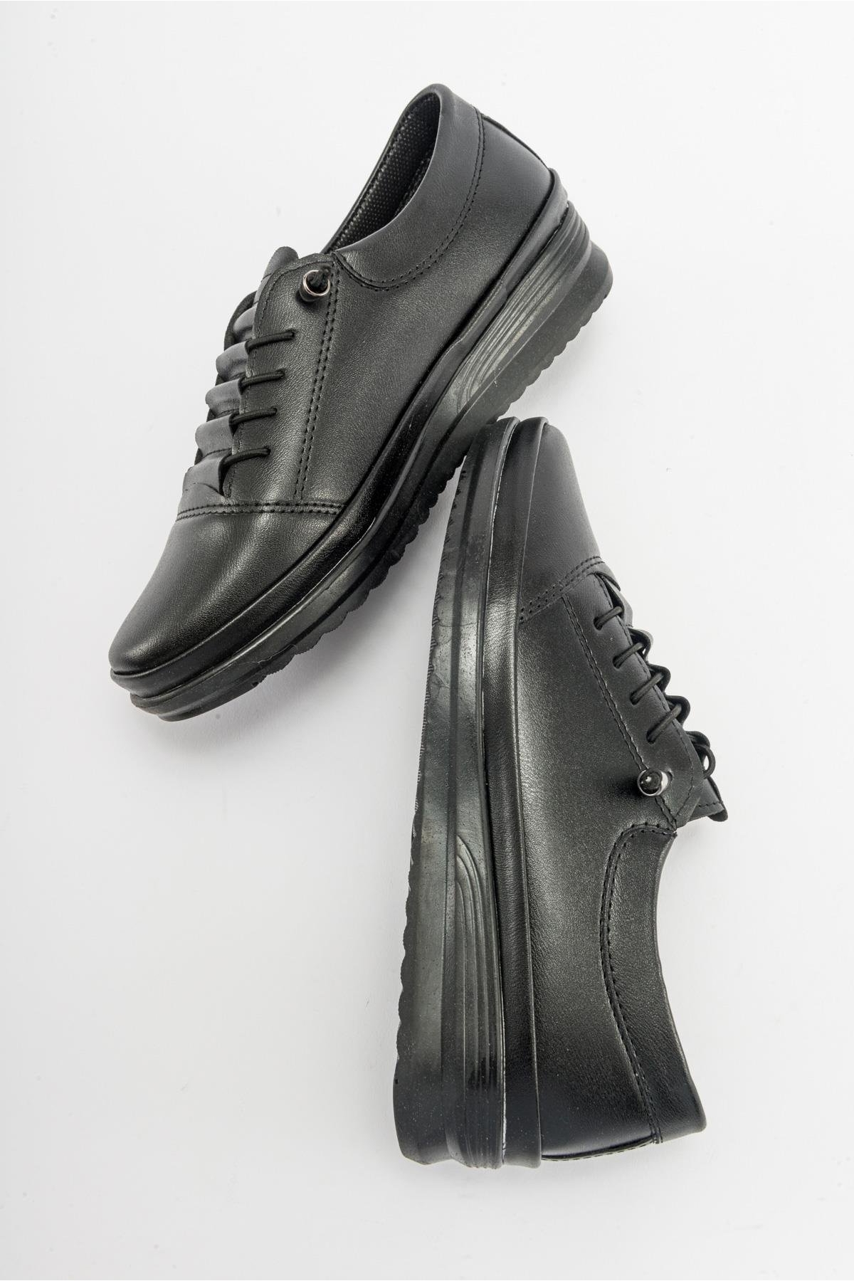 Gizli Lastikli Bağcıklı Termo SİYAH CİLT SİYAH - Görsel 7