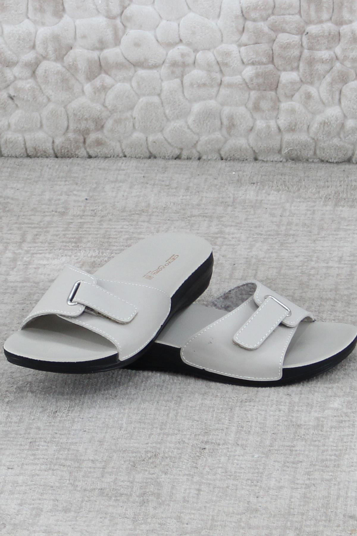 Ceyo Ceyo Marina-1 Bej Rahat Ortapedik Bayan Terlik Sandalet & Terlik | Flo Bej - 6. görsel
