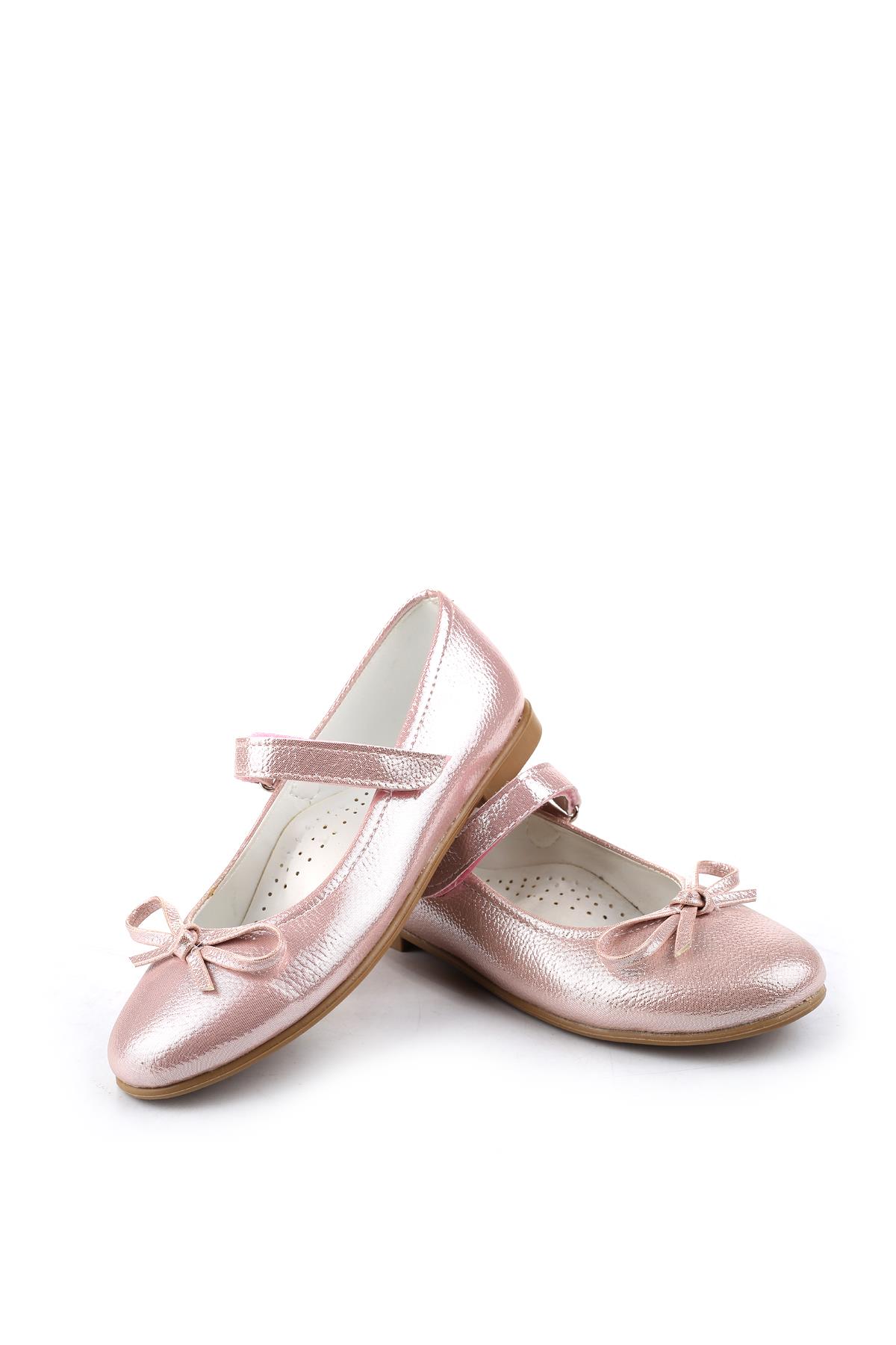 Ortaç 2079 Kız Çocuk Balerin Cırtlı Rugan Babet Ayakkabı - Görsel 4