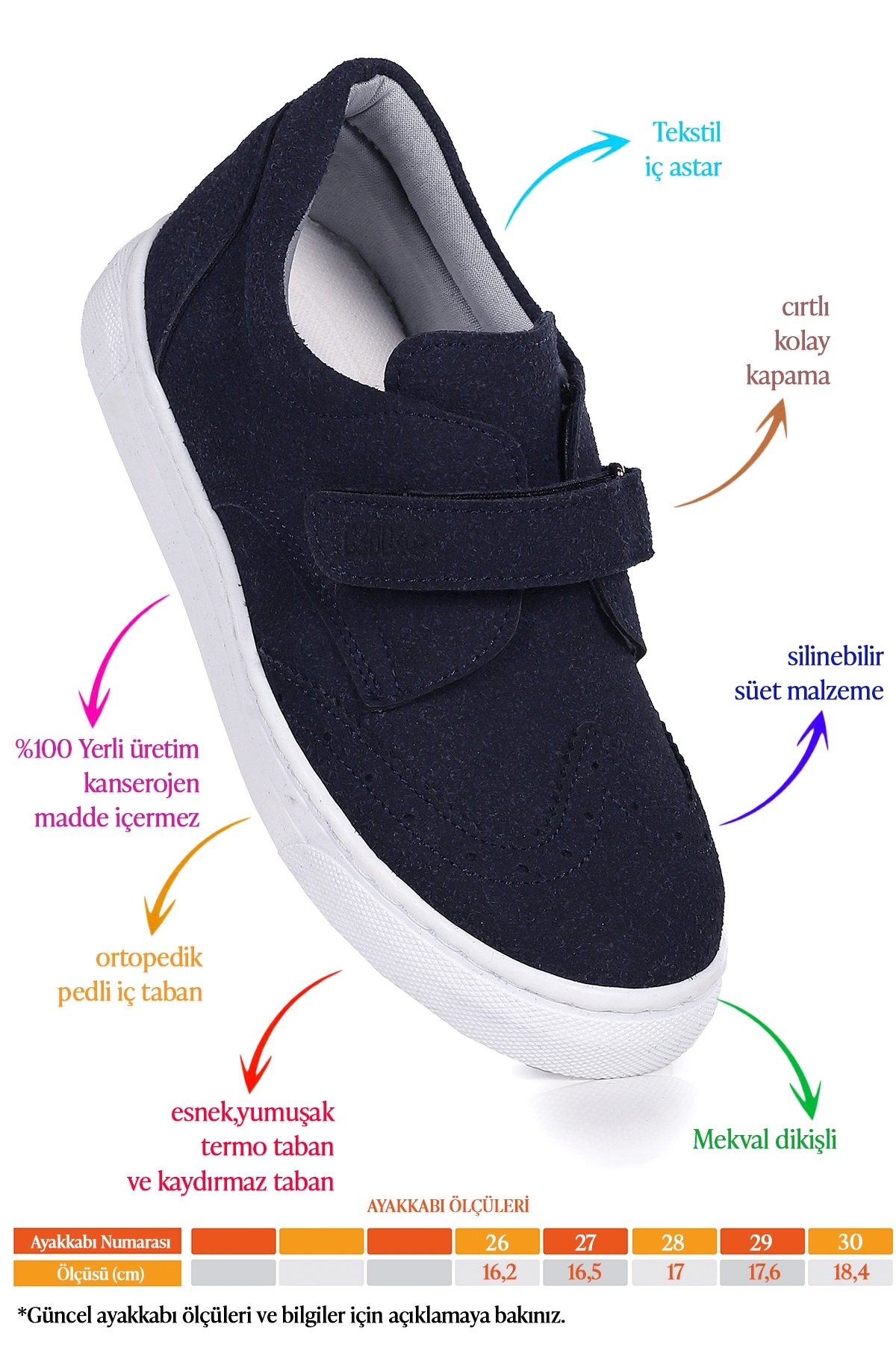 Richie Cırtlı Günlük Erkek Çocuk Casual Ayakkabı Lacivert - Görsel 3