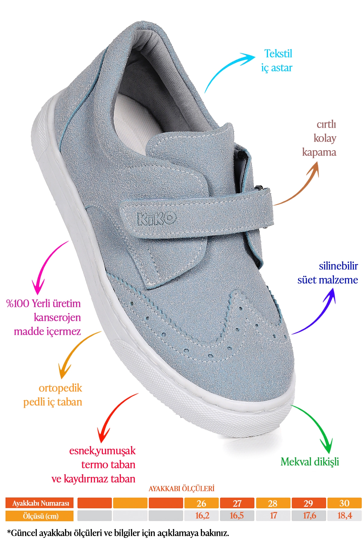 Richie Cırtlı Günlük Erkek Çocuk Casual Ayakkabı Bebe Mavi - Görsel 3