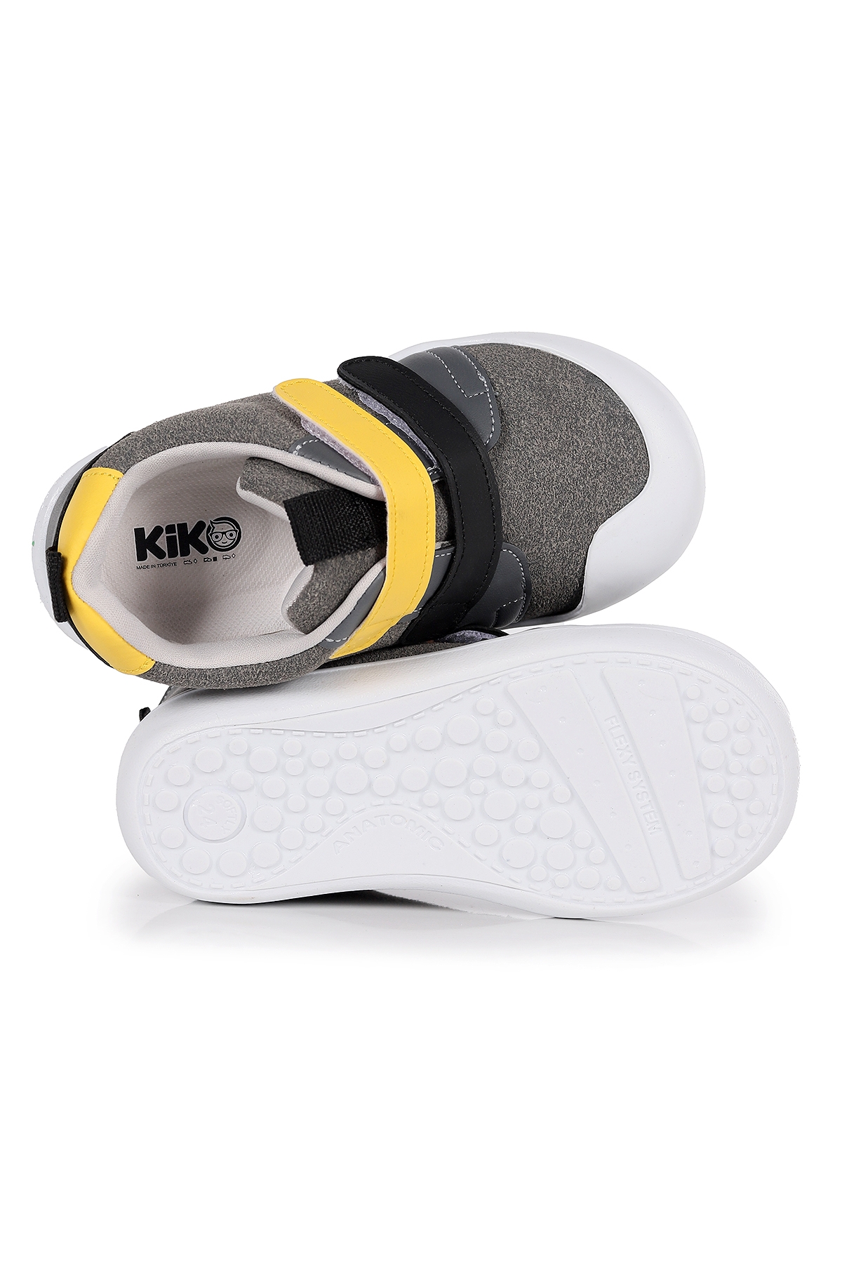 Şifu İlk Adım Cırtlı Erkek Bebek Spor Ayakkabı Gri - Sarı - Görsel 6