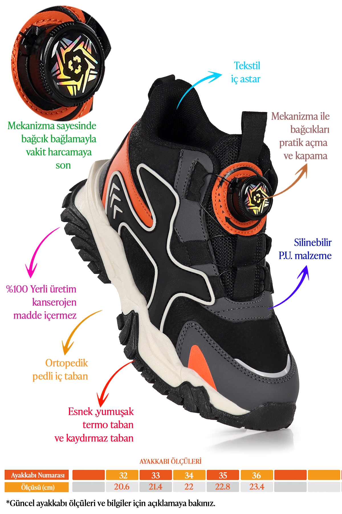 Kiko Kids Kiko Kids Torr Günlük Lastikli Erkek Çocuk Bot Ayakkabı Turuncu | Flo Turuncu - 3. görsel