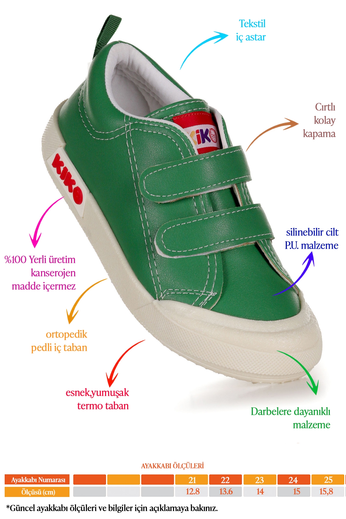 Suba Cırtlı Termo Taban Erkek Bebek Günlük Spor Ayakkabı Yeşil - Görsel 3