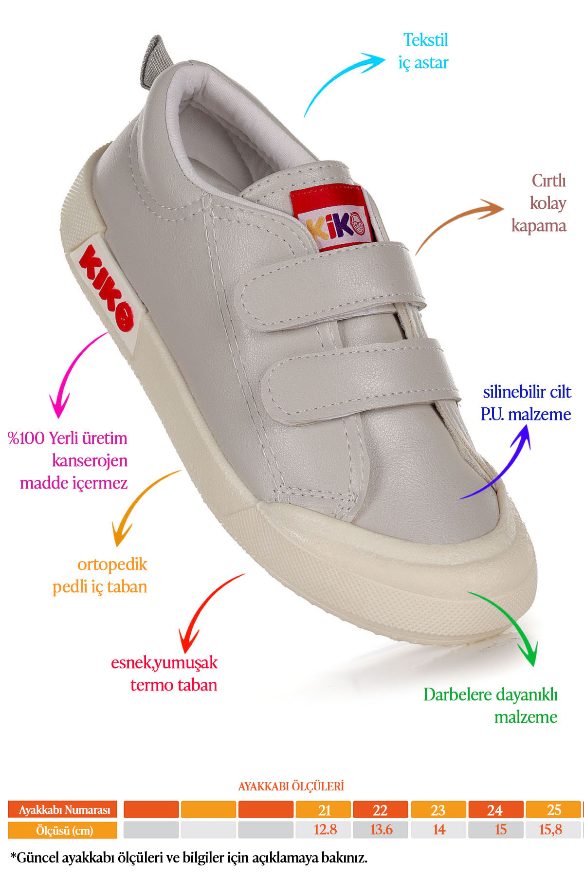 Suba Cırtlı Termo Taban Erkek Bebek Günlük Spor Ayakkabı Gri - Görsel 3