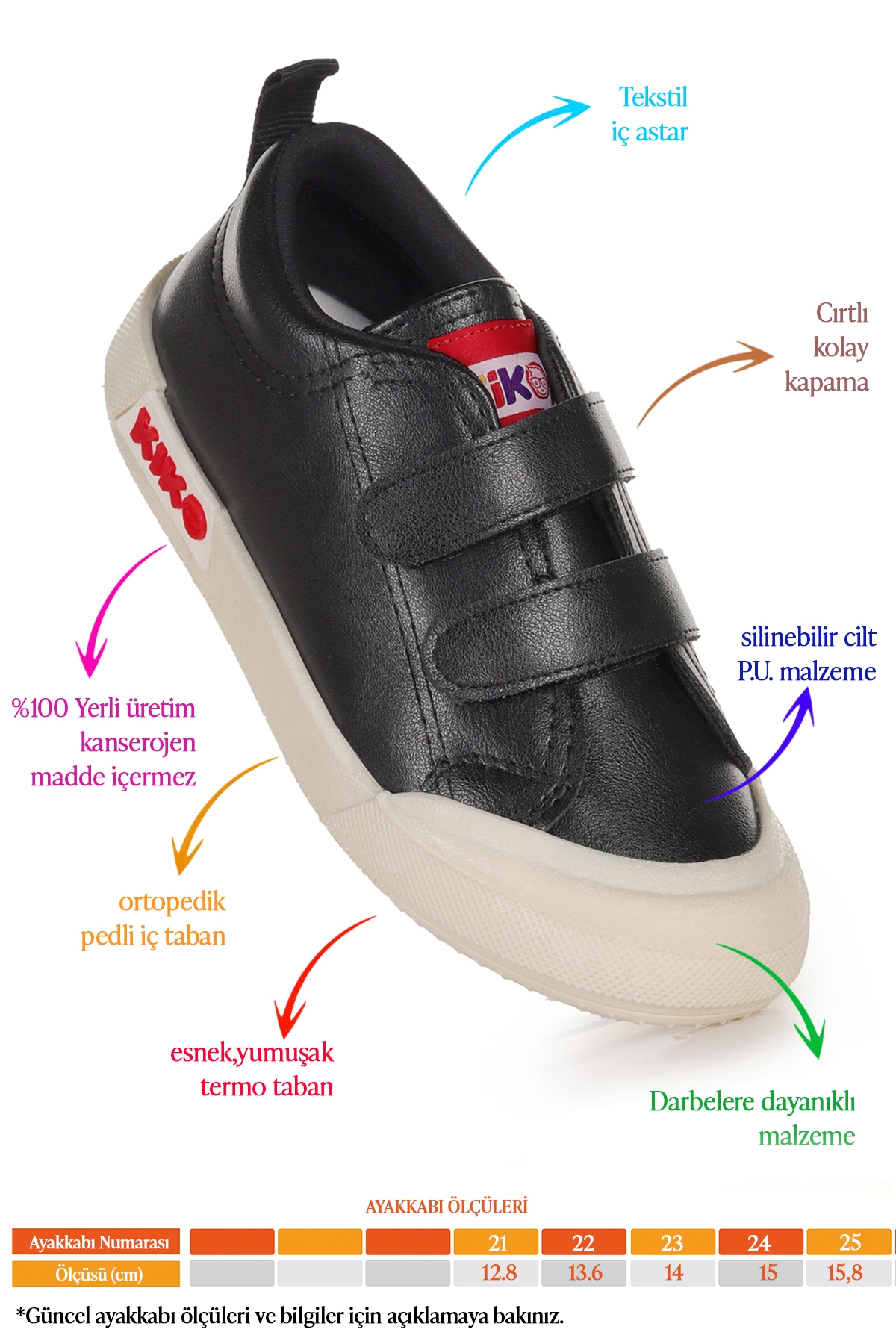 Suba Cırtlı Termo Taban Erkek Bebek Günlük Spor Ayakkabı Siyah - Görsel 3