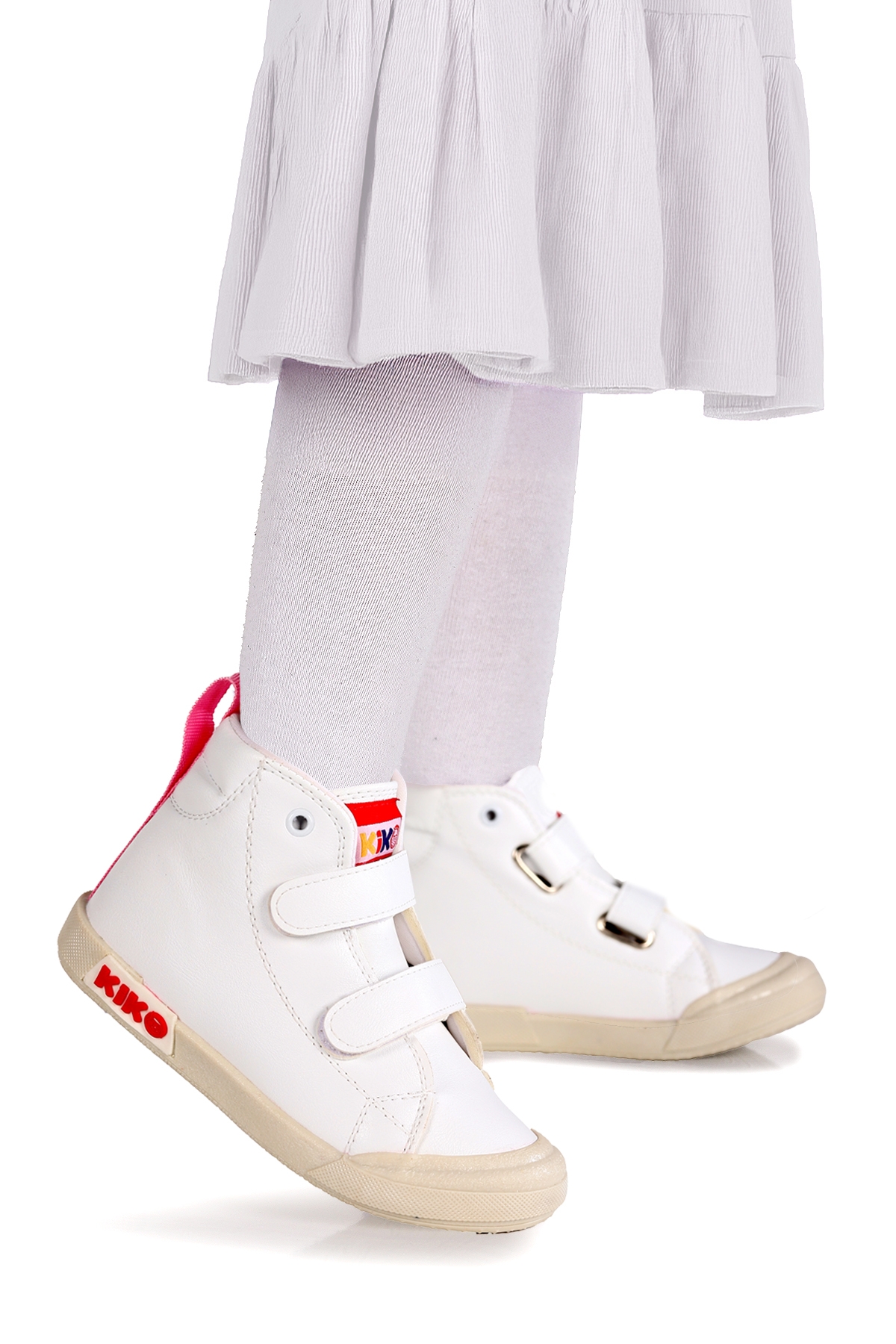 Garf Günlük Cırtlı Kız Çocuk Bot Ayakkabı Beyaz - Pudra - Görsel 2