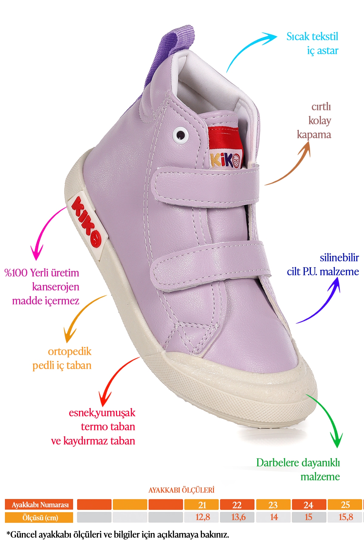 Garf Günlük Cırtlı Kız Bebek Bot Ayakkabı Lila - Görsel 3