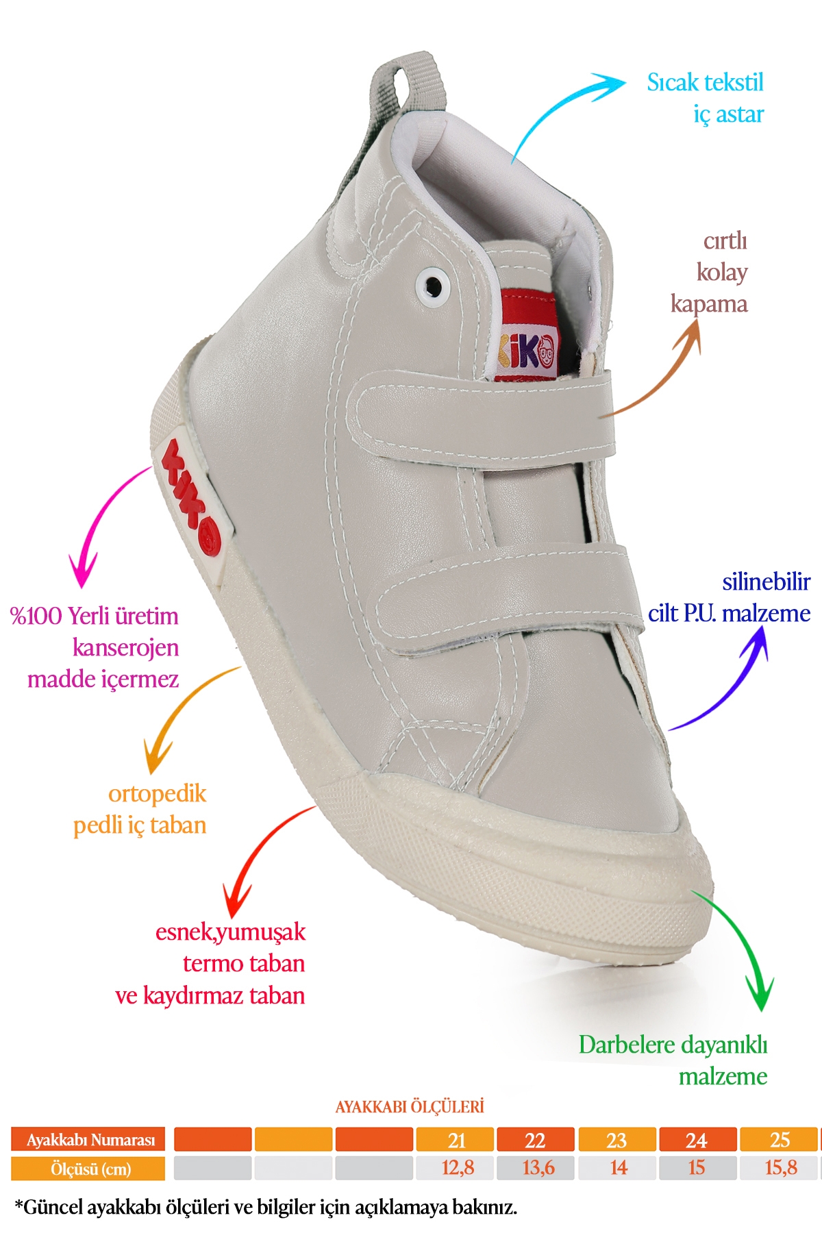 Garf Günlük Cırtlı Erkek Bebek Bot Ayakkabı Gri - Görsel 3