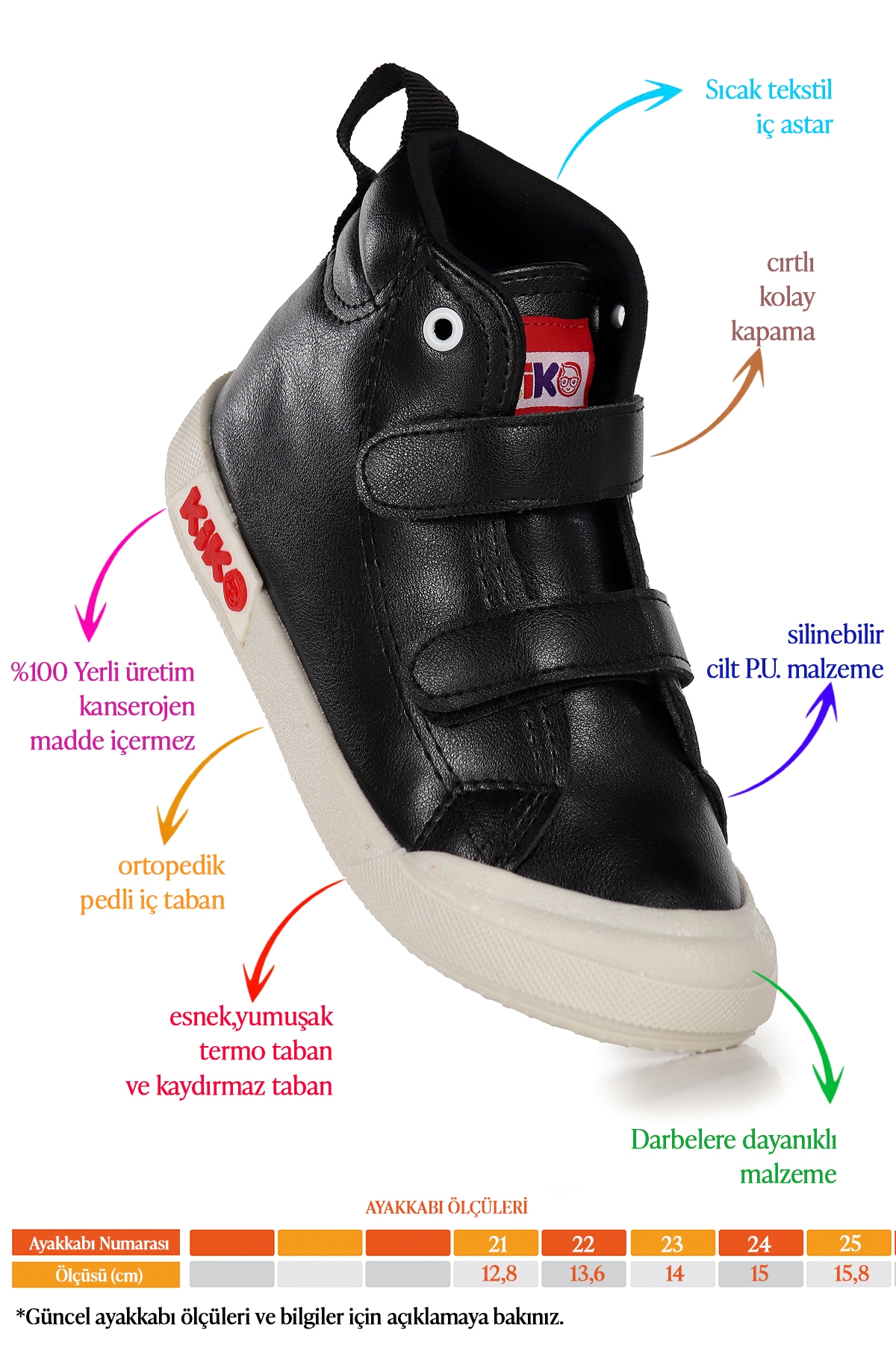 Garf Günlük Cırtlı Erkek Bebek Bot Ayakkabı Siyah - Görsel 3