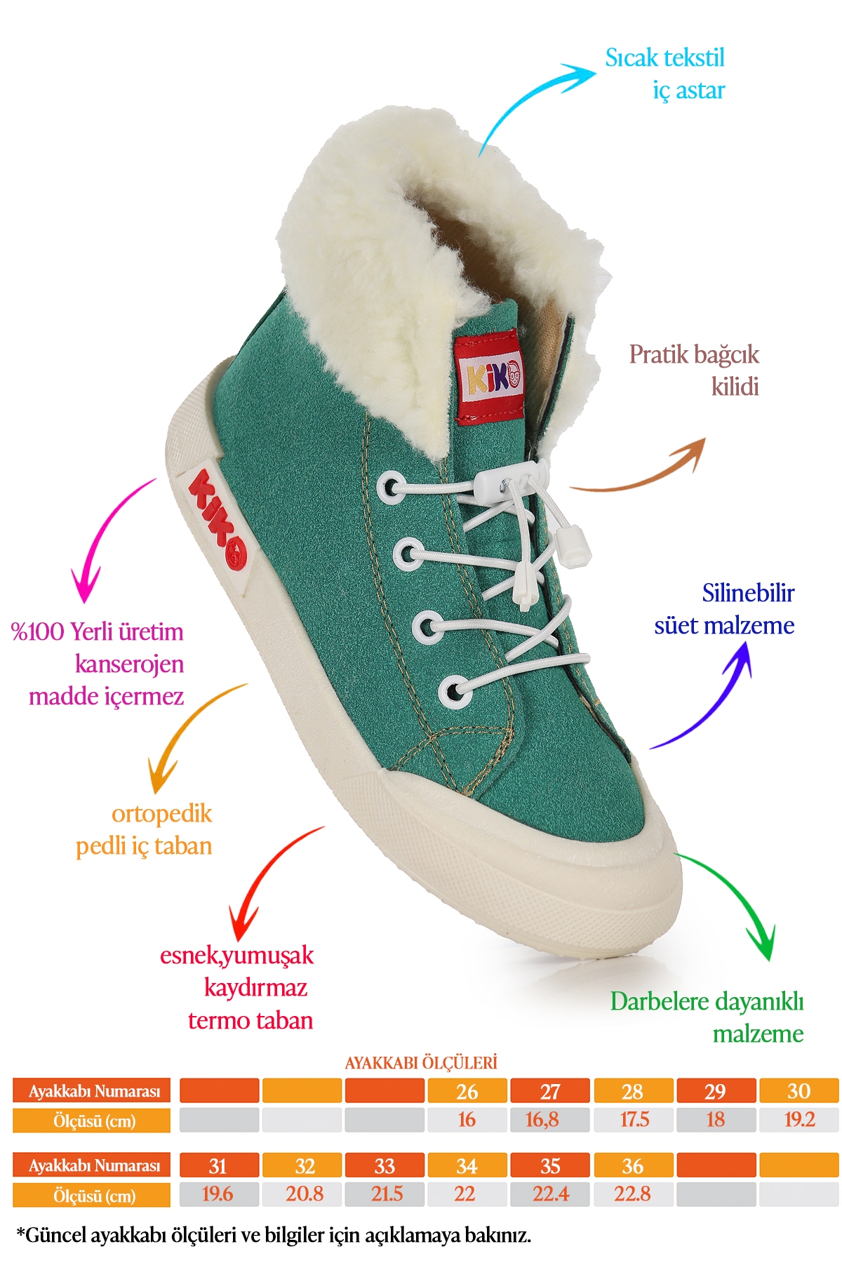 Tigge Günlük Lastikli Kız Çocuk Bot Ayakkabı Yeşil - Görsel 3