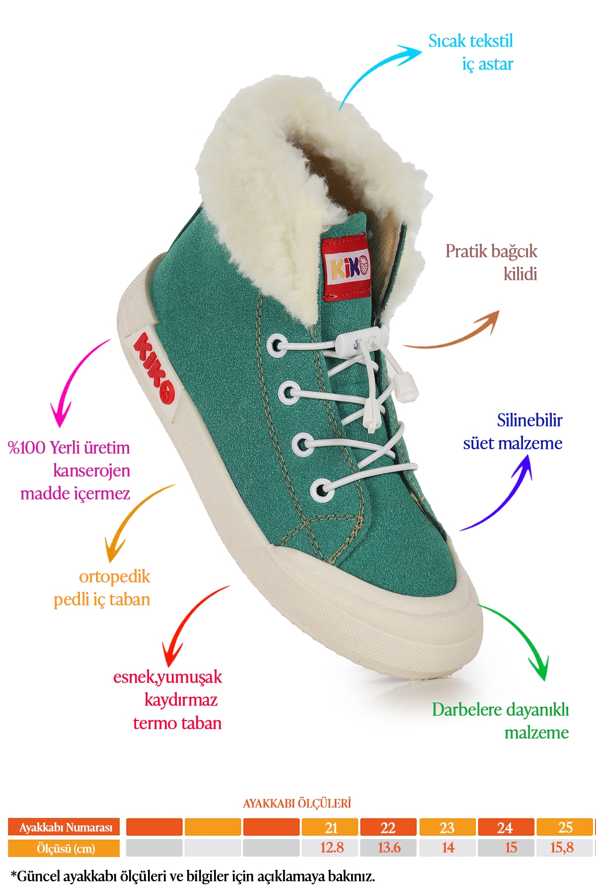 Tigge Günlük Lastikli Kız Bebek Bot Ayakkabı Yeşil - Görsel 3