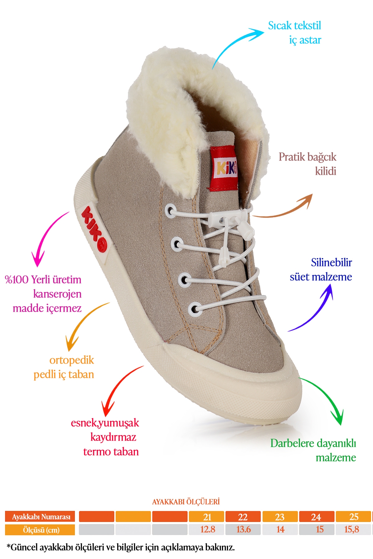 Tigge Günlük Lastikli Kız Bebek Bot Ayakkabı Gri - Görsel 3