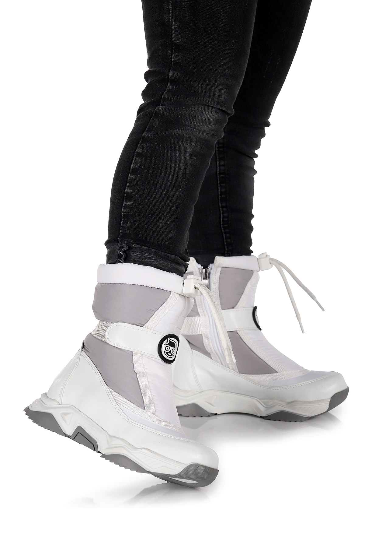 Alexis Fermuarlıı Erkek Çocuk Kar Botu Gri - Beyaz - Görsel 2