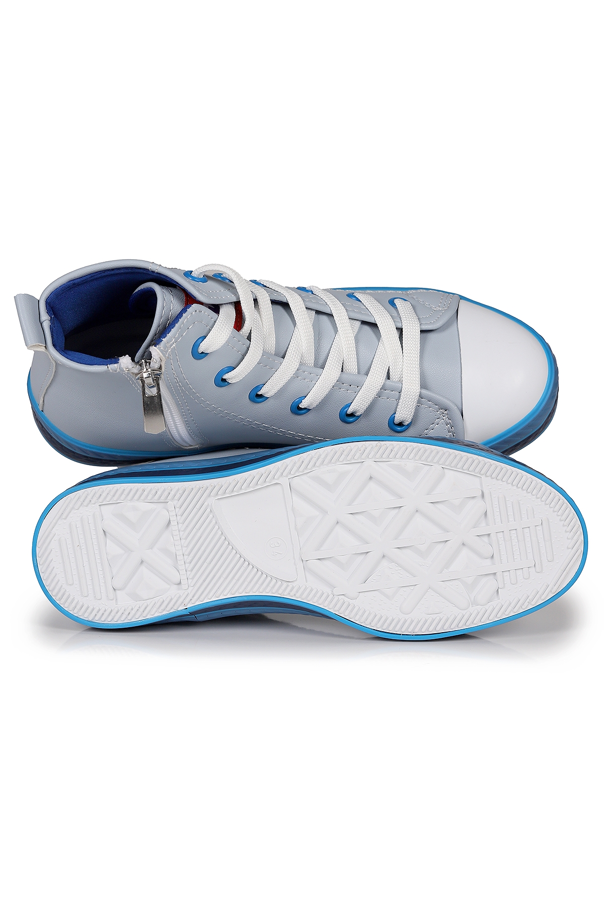 Pant Günlük Bağcıklı Fermuarlı Erkek Çocuk Spor Ayakkabı Mavi - Görsel 6