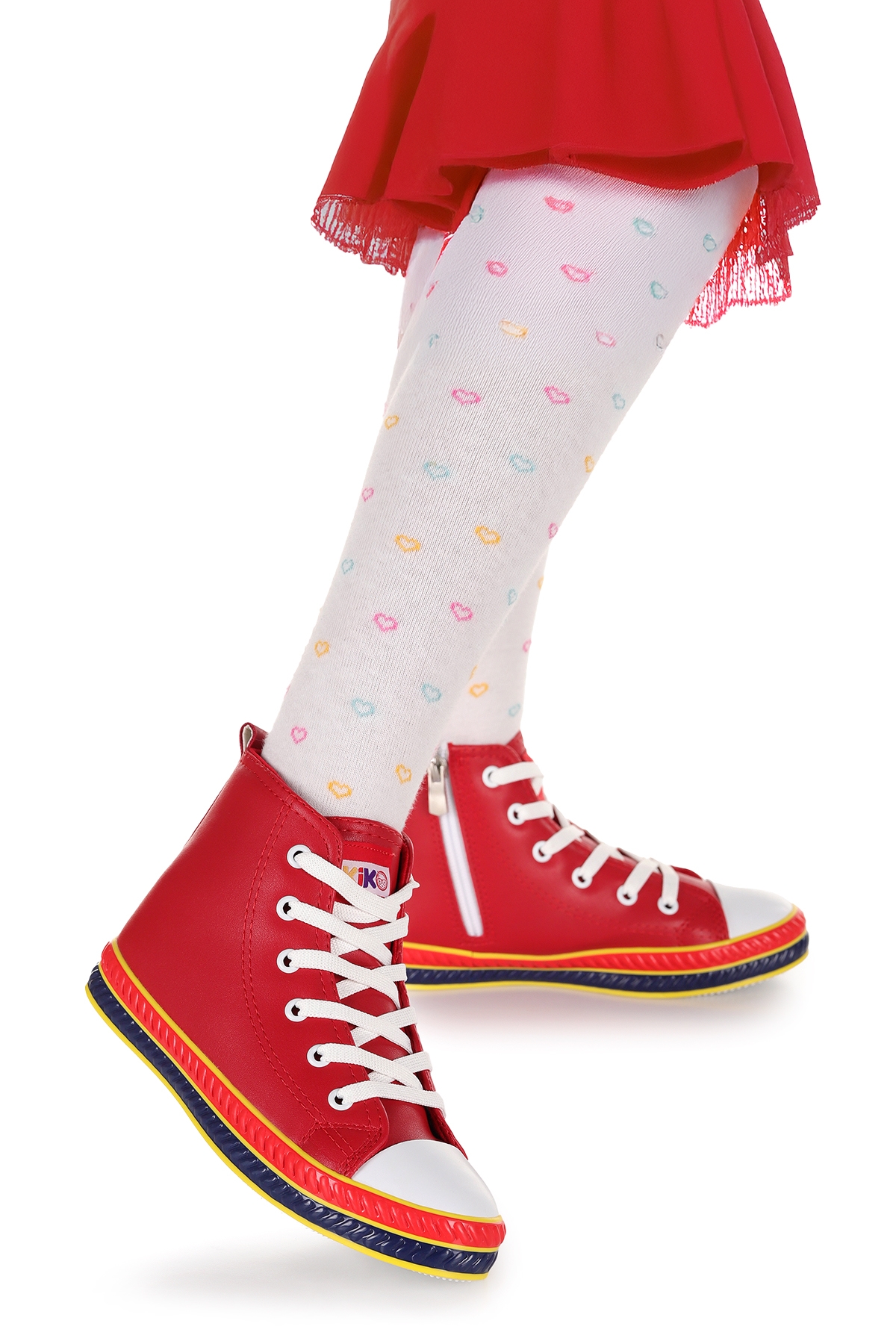 Pant Günlük Bağcıklı Fermuarlı Kız Bebek Spor Ayakkabı Kırmızı - Görsel 4