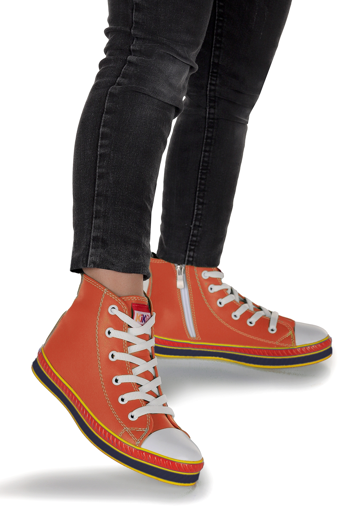 Pant Günlük Bağcıklı Fermuarlı Erkek Çocuk Spor Ayakkabı Turuncu - Görsel 4