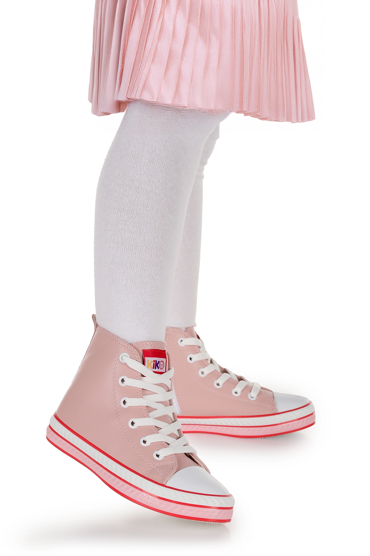 Pant Günlük Bağcıklı Fermuarlı Kız Çocuk Spor Ayakkabı Pudra - Görsel 4