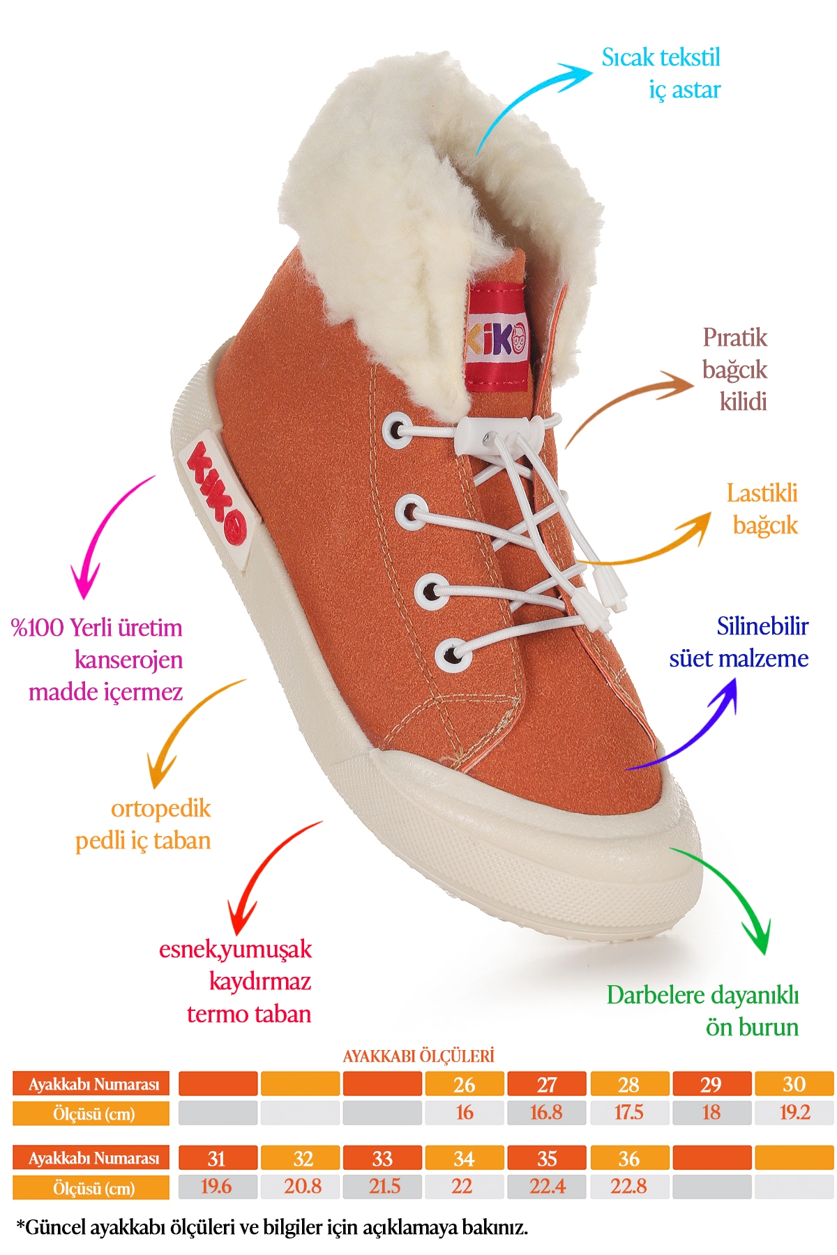 Tigge Günlük Lastikli Kız Çocuk Bot Ayakkabı Turuncu - Görsel 3