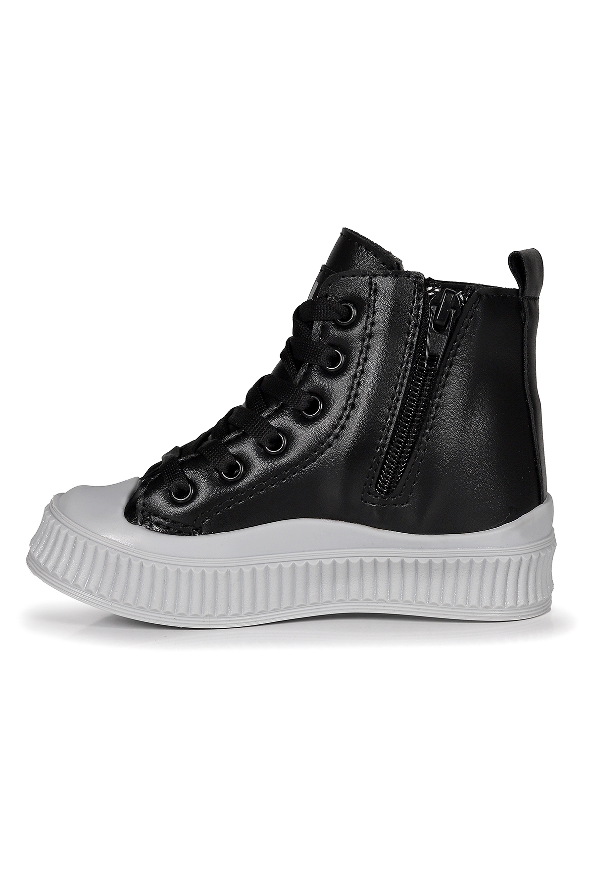 Wasp Fermuarlı Günlük Kız Bebek Bot Ayakkabı Siyah - Gümüş - Görsel 5