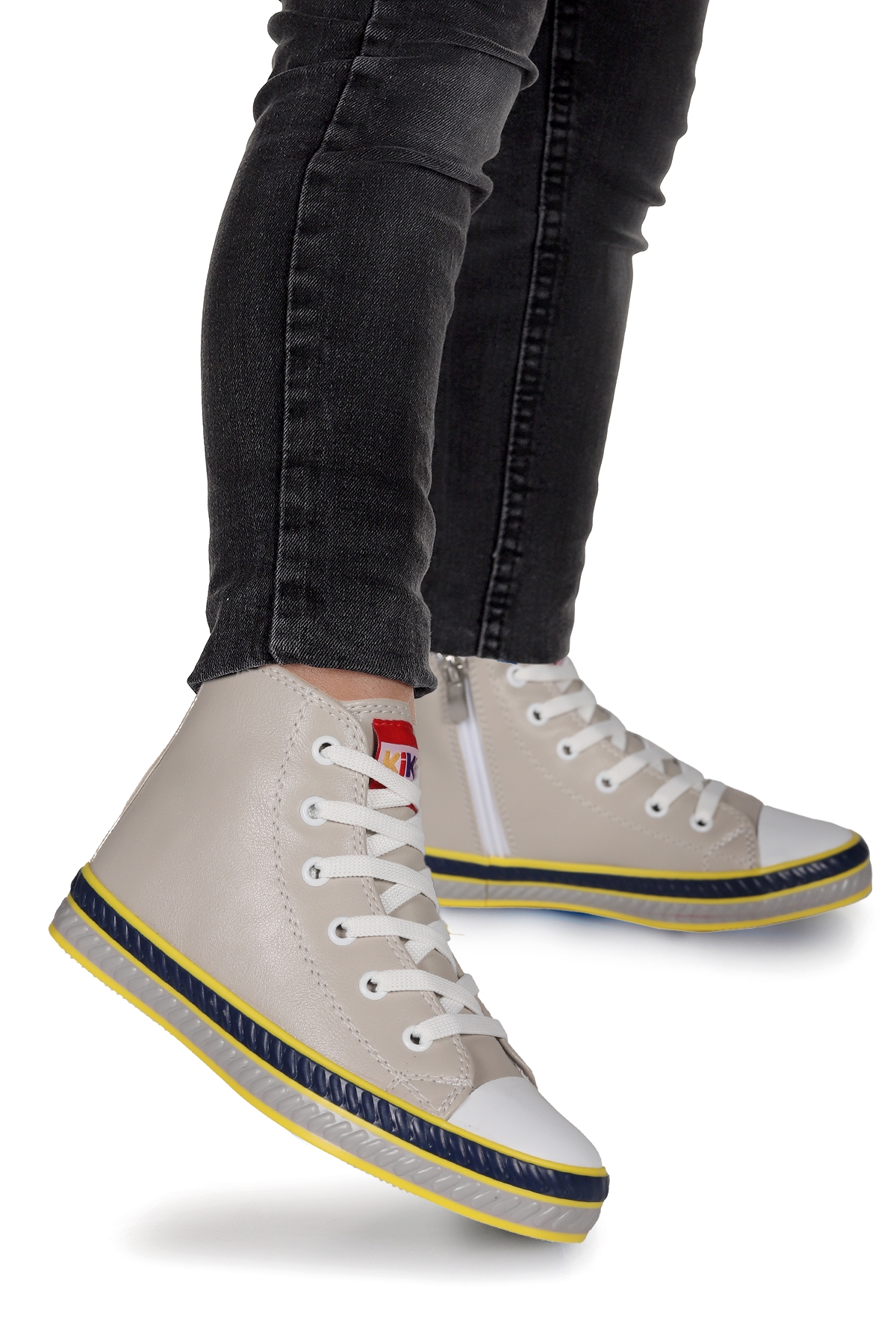 Pant Günlük Bağcıklı Fermuarlı Erkek Bebek Spor Ayakkabı Gri - Görsel 4