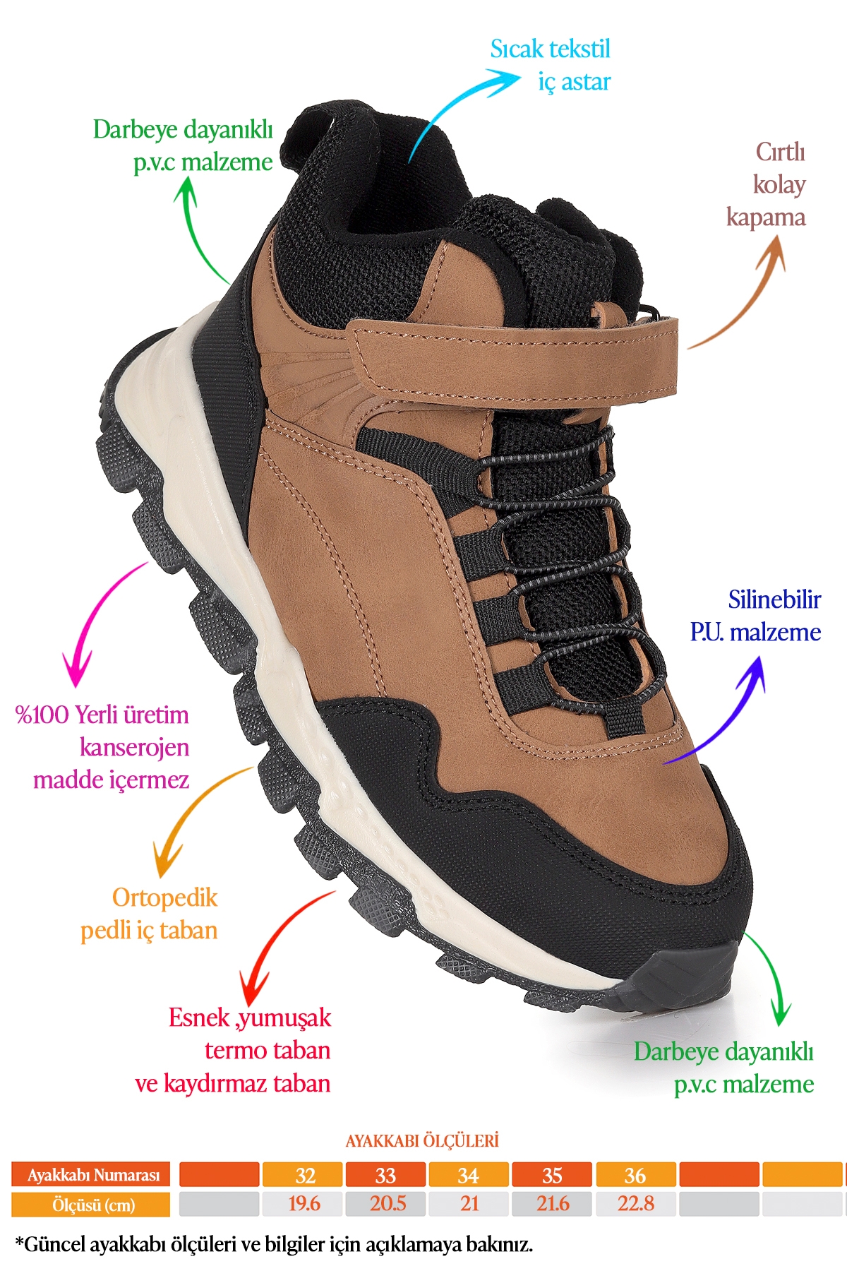 Kiko Kids Kiko Kids Doruk Cırtlı Günlük Erkek Çocuk Bot Ayakkabı Taba | Flo Taba - 3. görsel