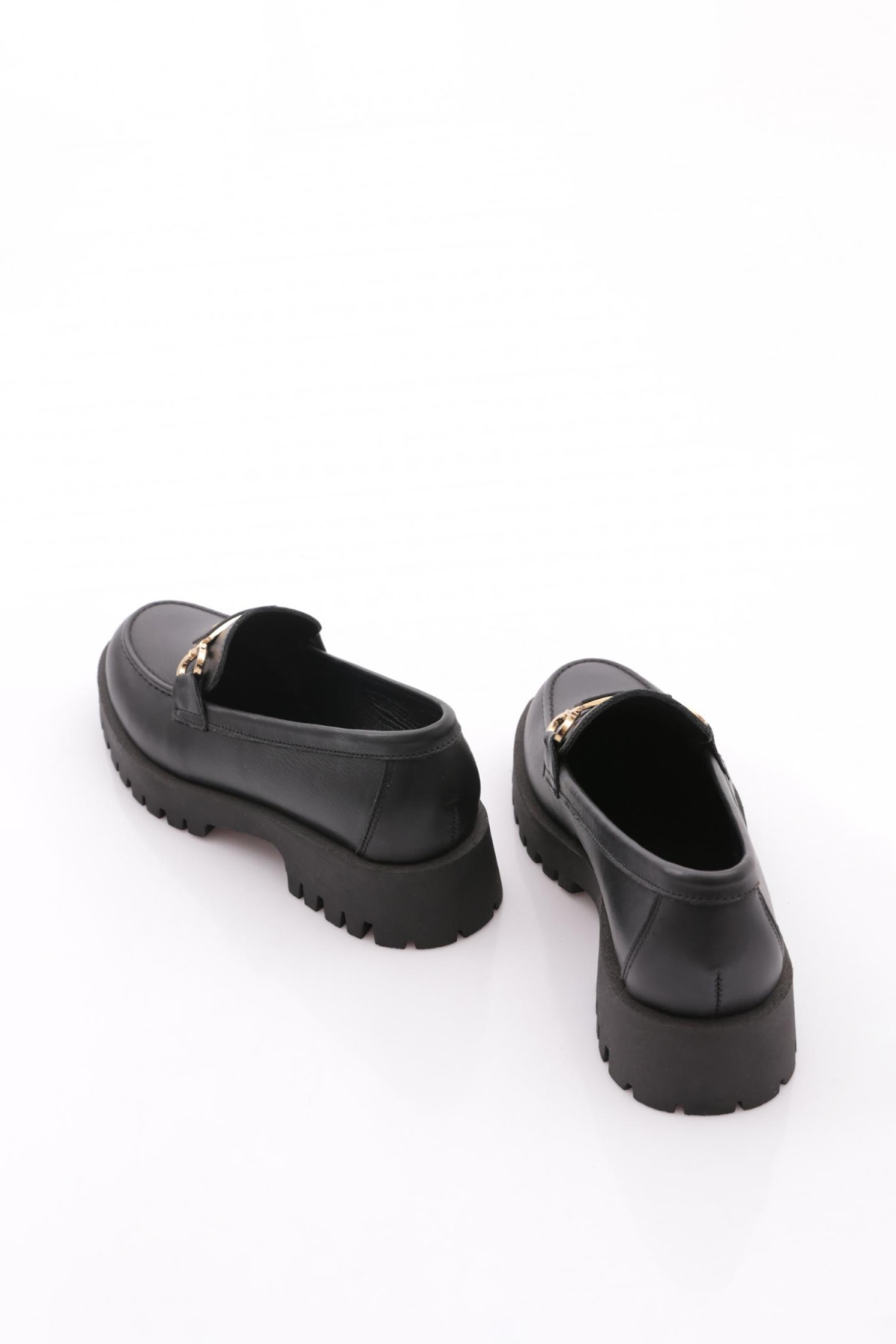 2855 Kadin Tokali Kalin Taban Loafer Ayakkabi - Görsel 4