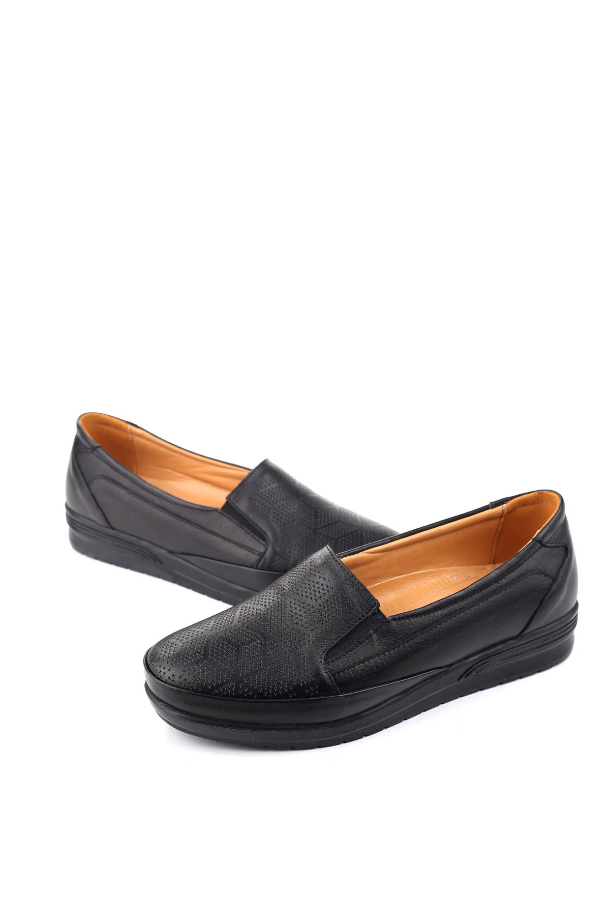 4112 Kadın Ortopedik Kauçuk Taban Deri Ayakkabı - Görsel 4