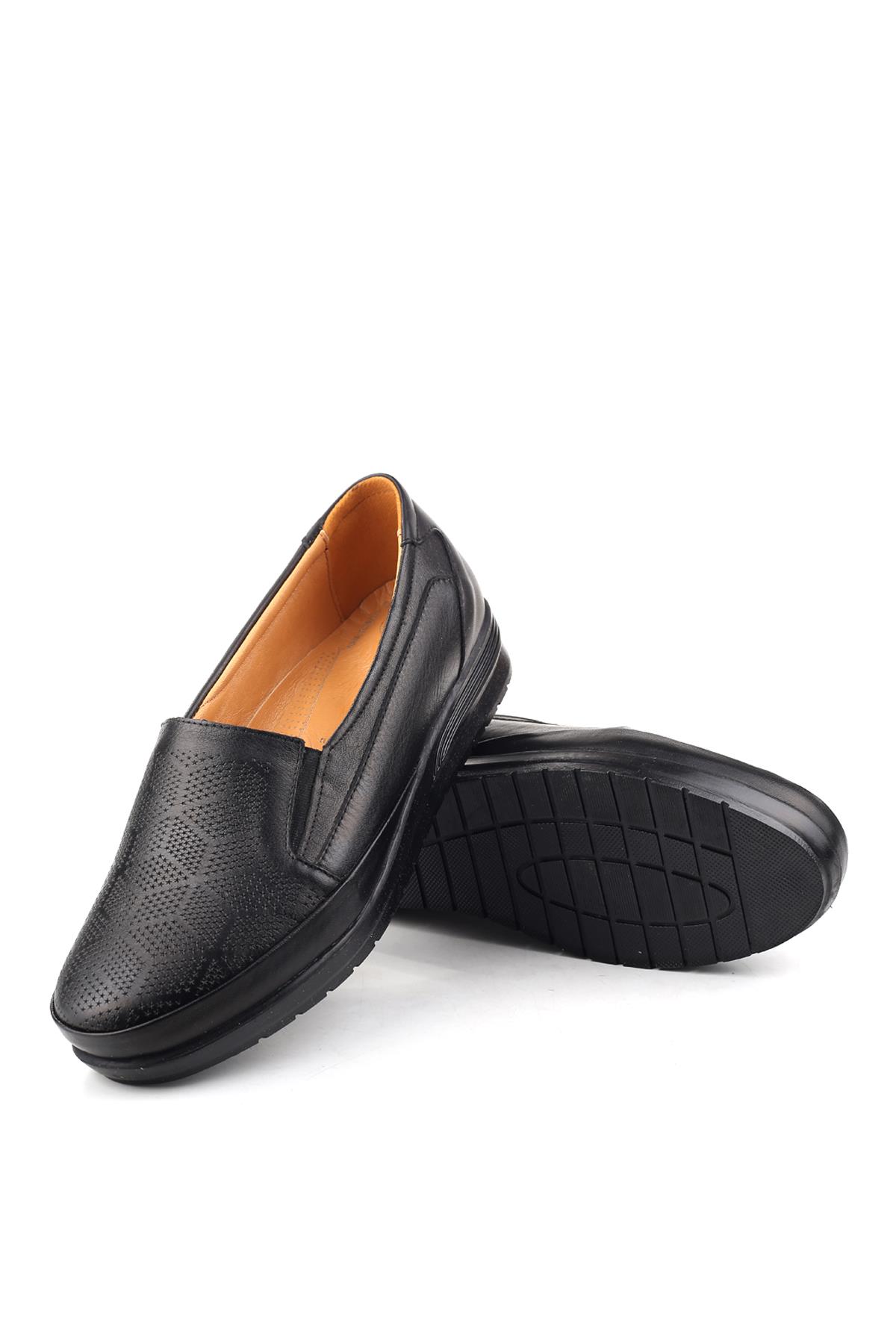 4112 Kadın Ortopedik Kauçuk Taban Deri Ayakkabı - Görsel 6