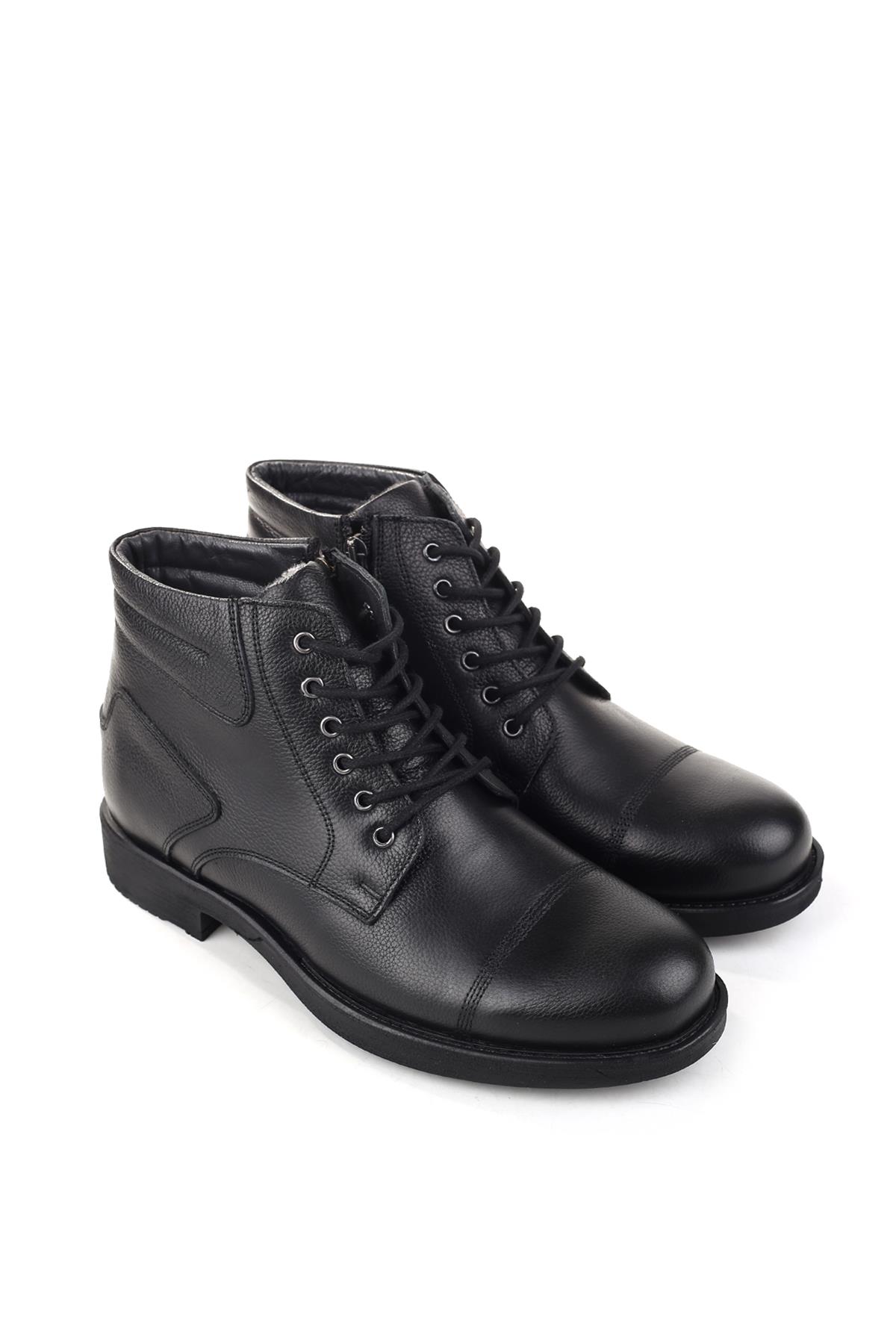 01002 Erkek Hakiki Deri Kürklü Bağcıklı &amp; Fermuarlı Bot - Görsel 3