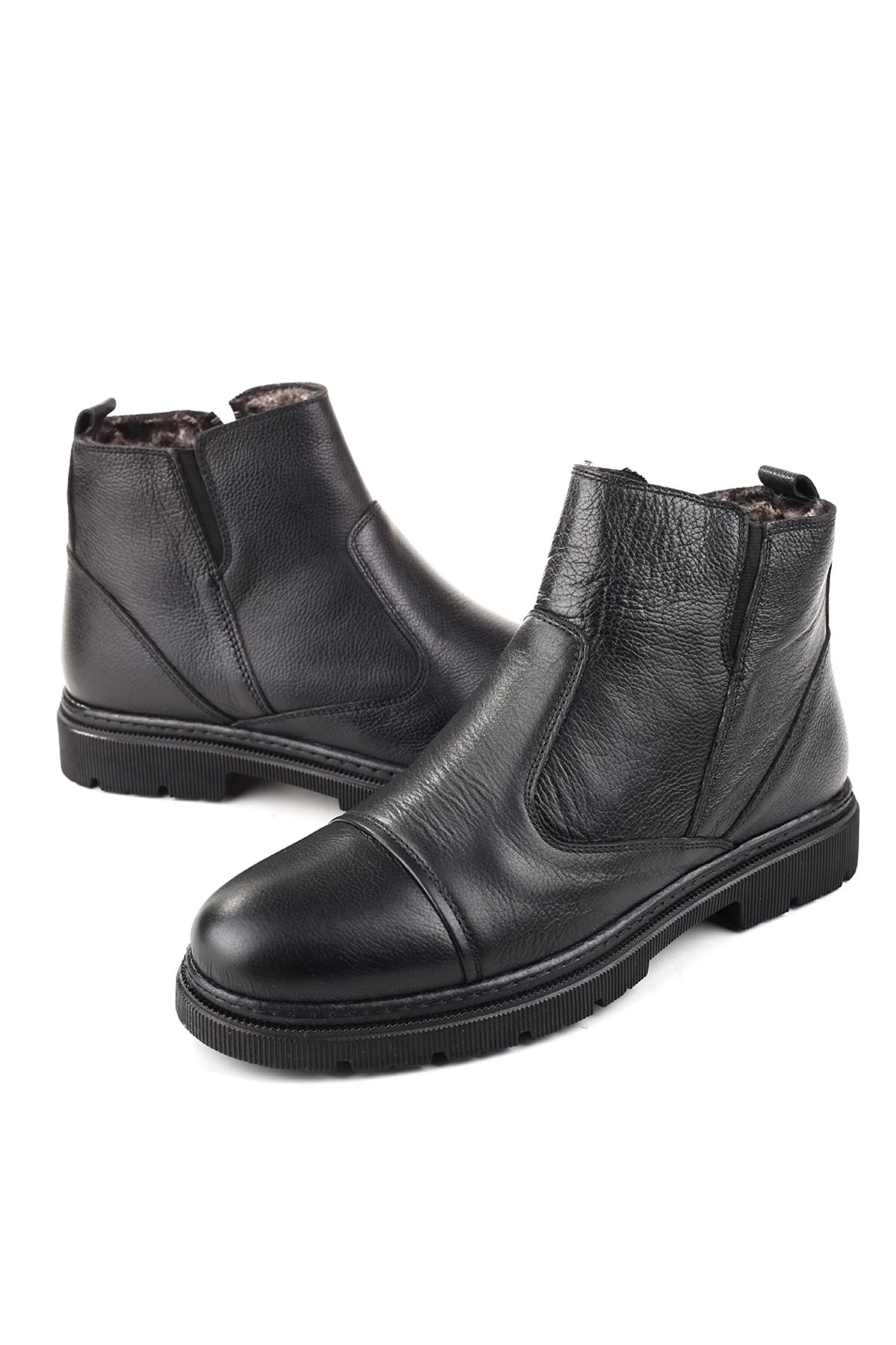 428 Erkek Hakiki Deri Klasik Kürklü Bot - Görsel 4