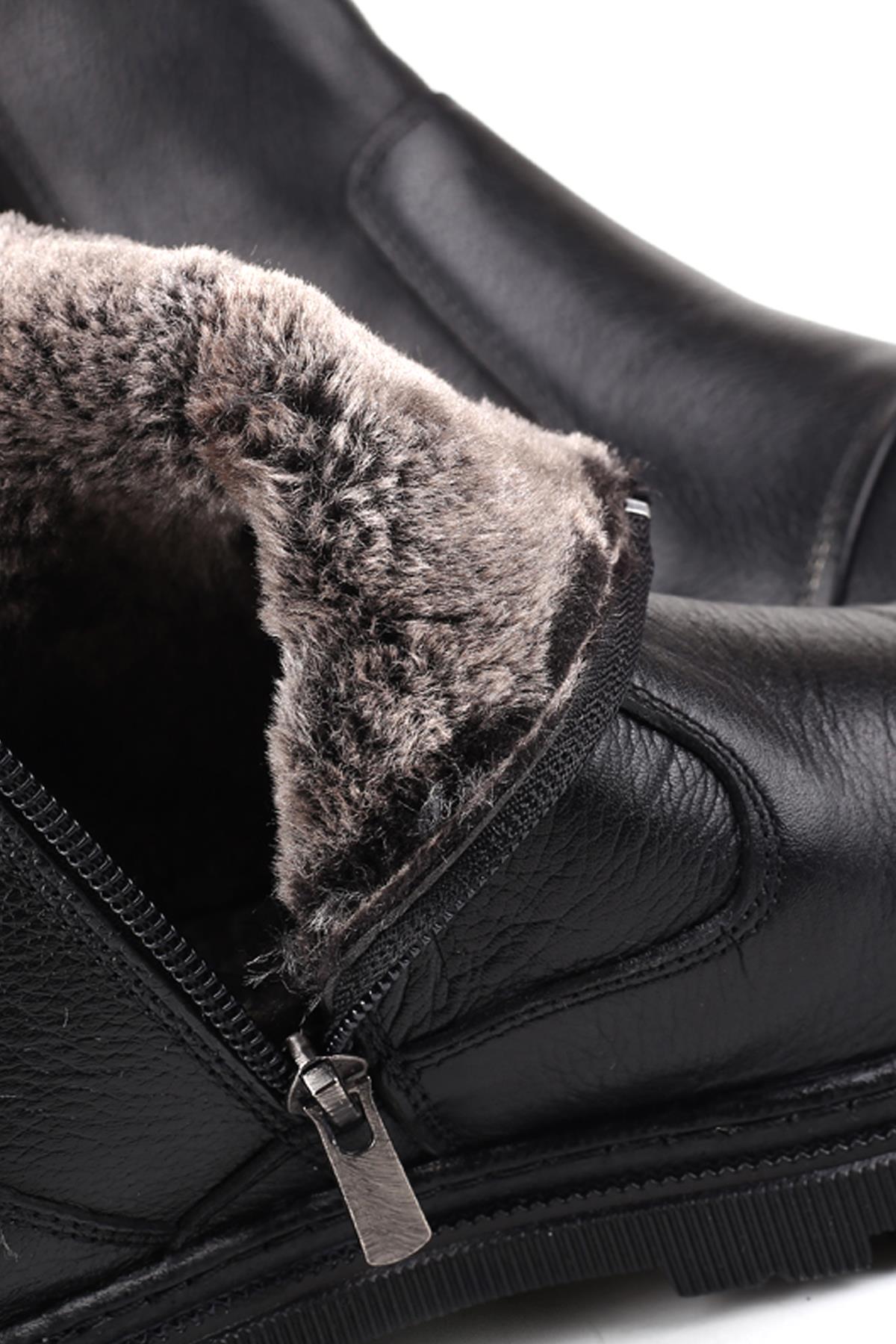 428 Erkek Hakiki Deri Klasik Kürklü Bot - Görsel 6
