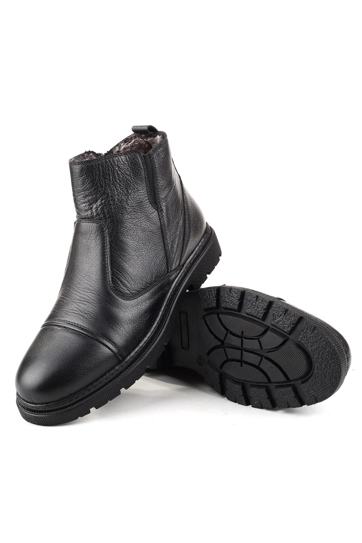 428 Erkek Hakiki Deri Klasik Kürklü Bot - Görsel 8