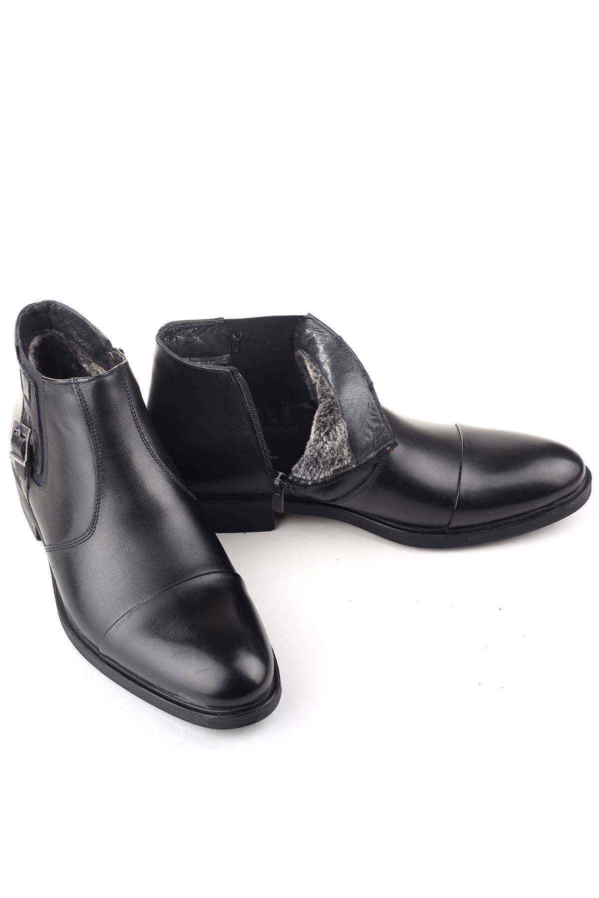 01005 Hakiki Deri Klasik Erkek Kürklü Bot - Görsel 4