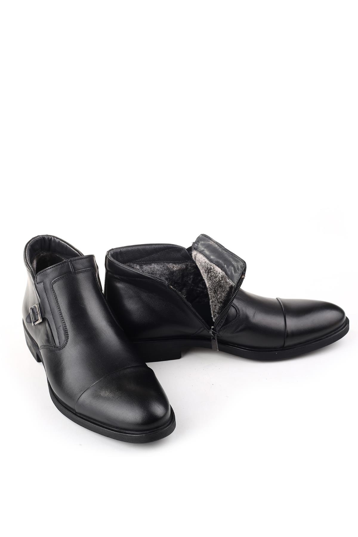 140 Hakiki Deri Klasik Erkek Kürklü Bot - Görsel 4