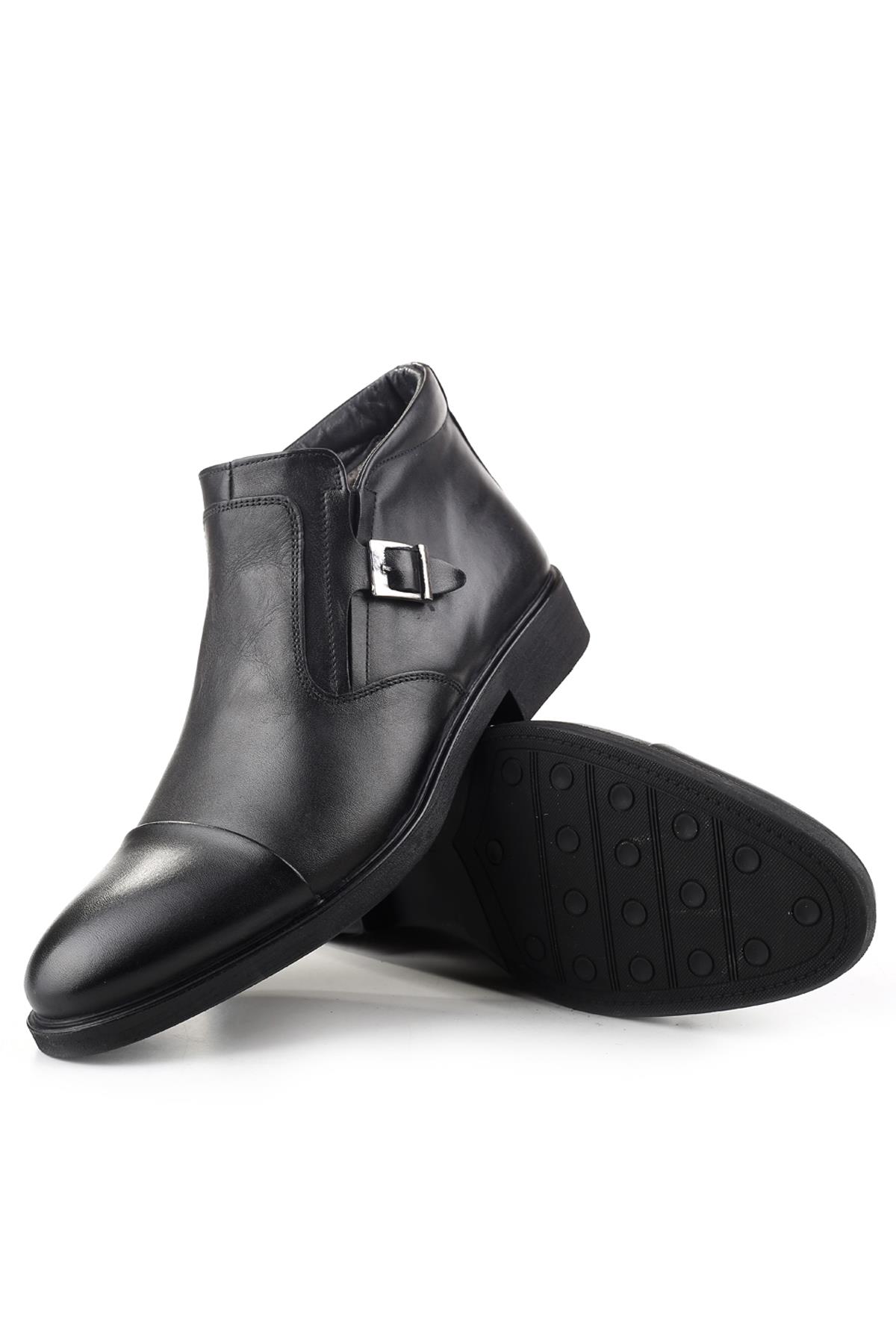 140 Hakiki Deri Klasik Erkek Kürklü Bot - Görsel 7