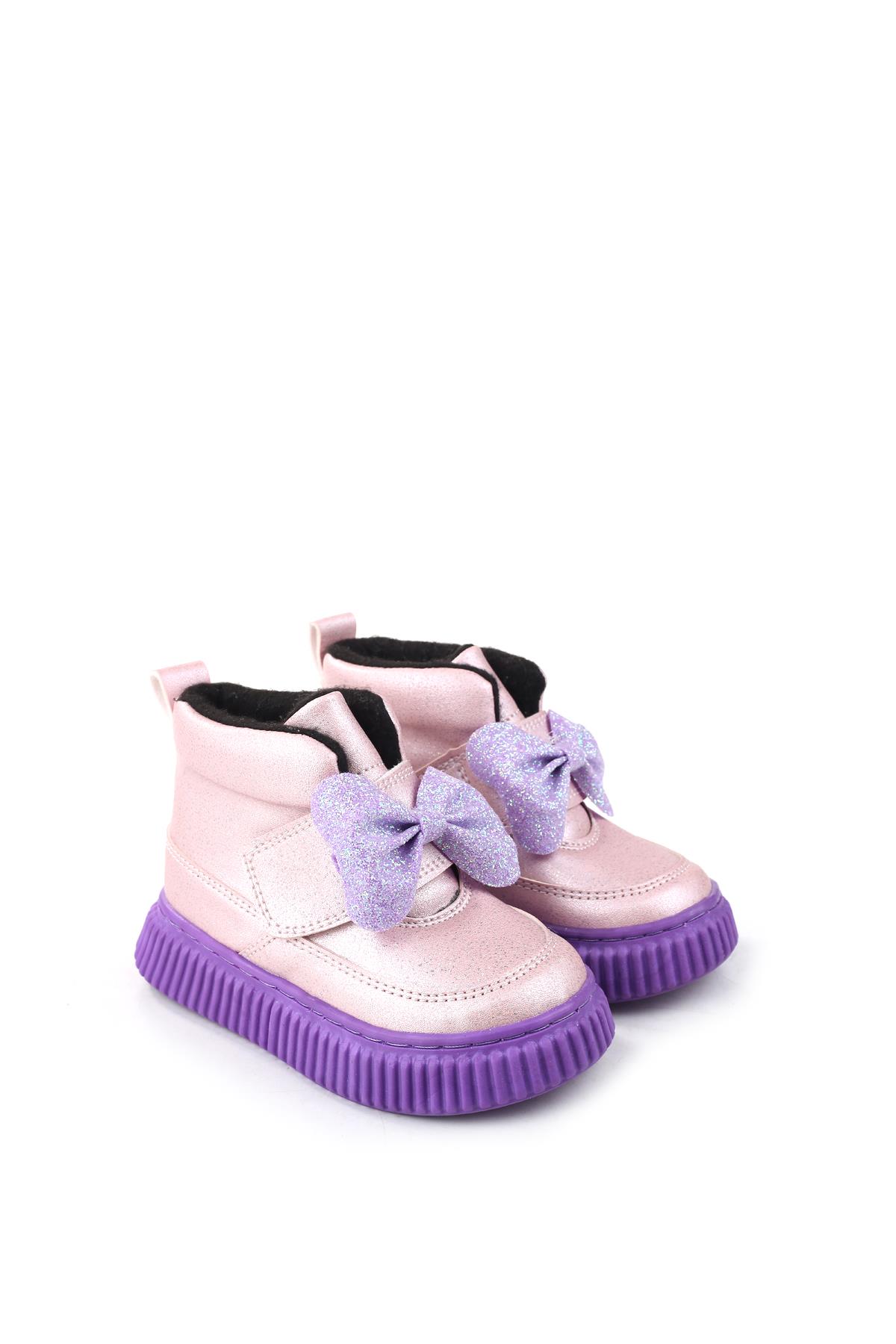 Arzn-4130 Cırtlı Kaymaz Taban Kız Bebek Bot - Görsel 4
