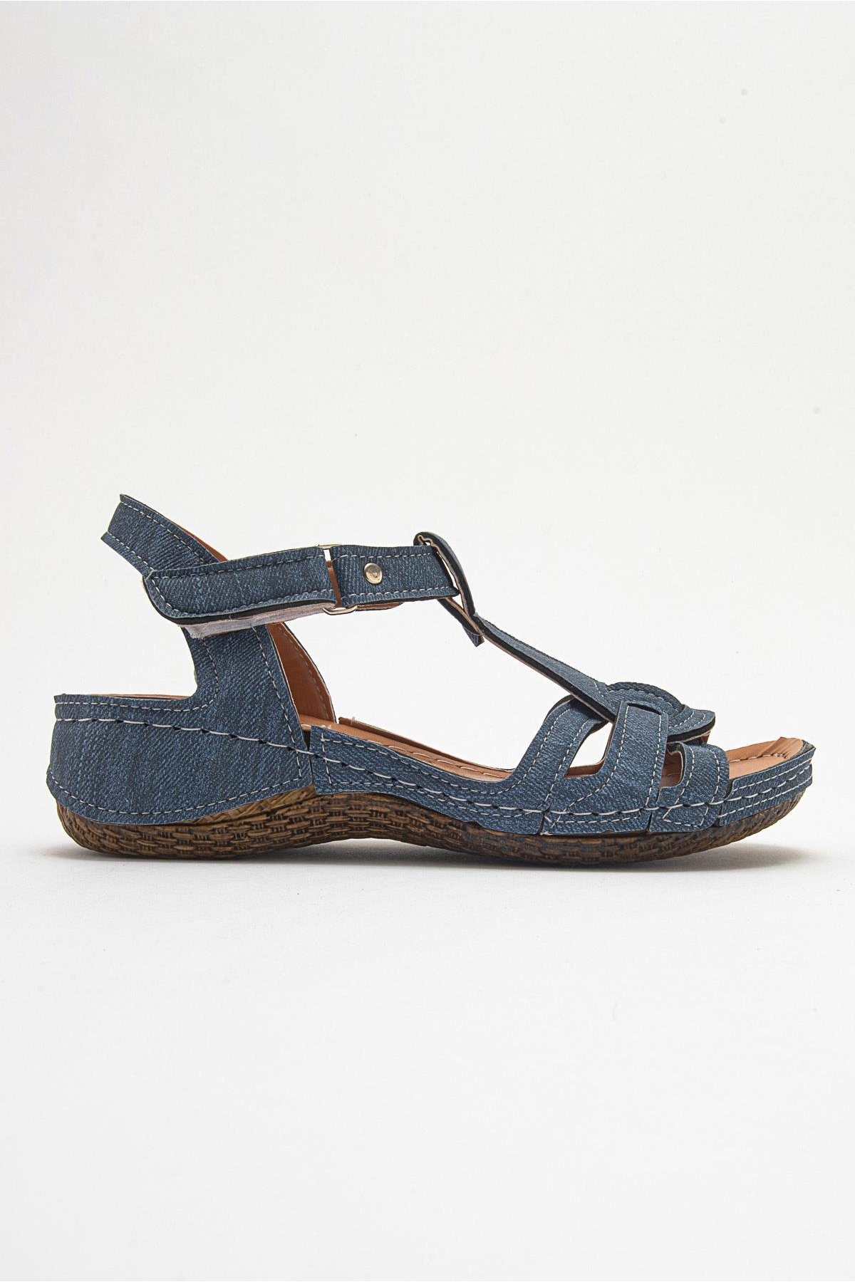 Kadın Cırtlı Sandalet LACİ KOT - Görsel 3