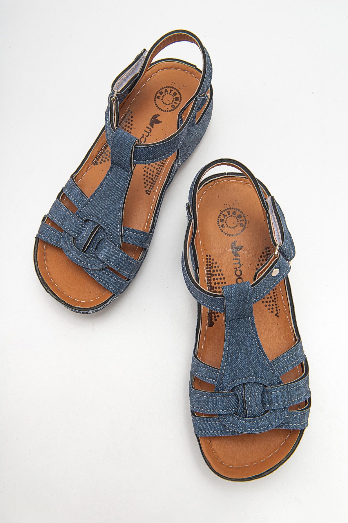 Kadın Cırtlı Sandalet LACİ KOT - Görsel 6