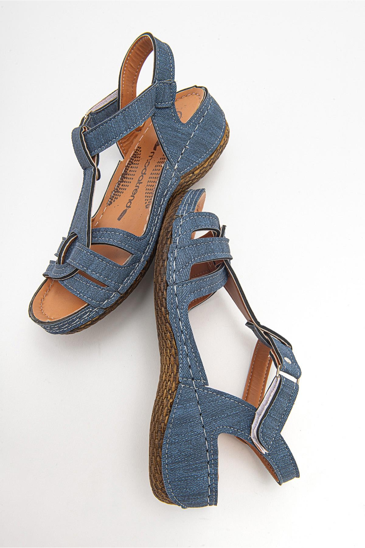 Kadın Cırtlı Sandalet LACİ KOT - Görsel 7