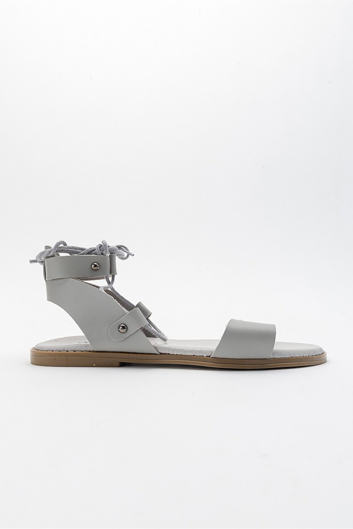 Kadın Bağlamalı Sandalet GRİ CİLT - Görsel 3